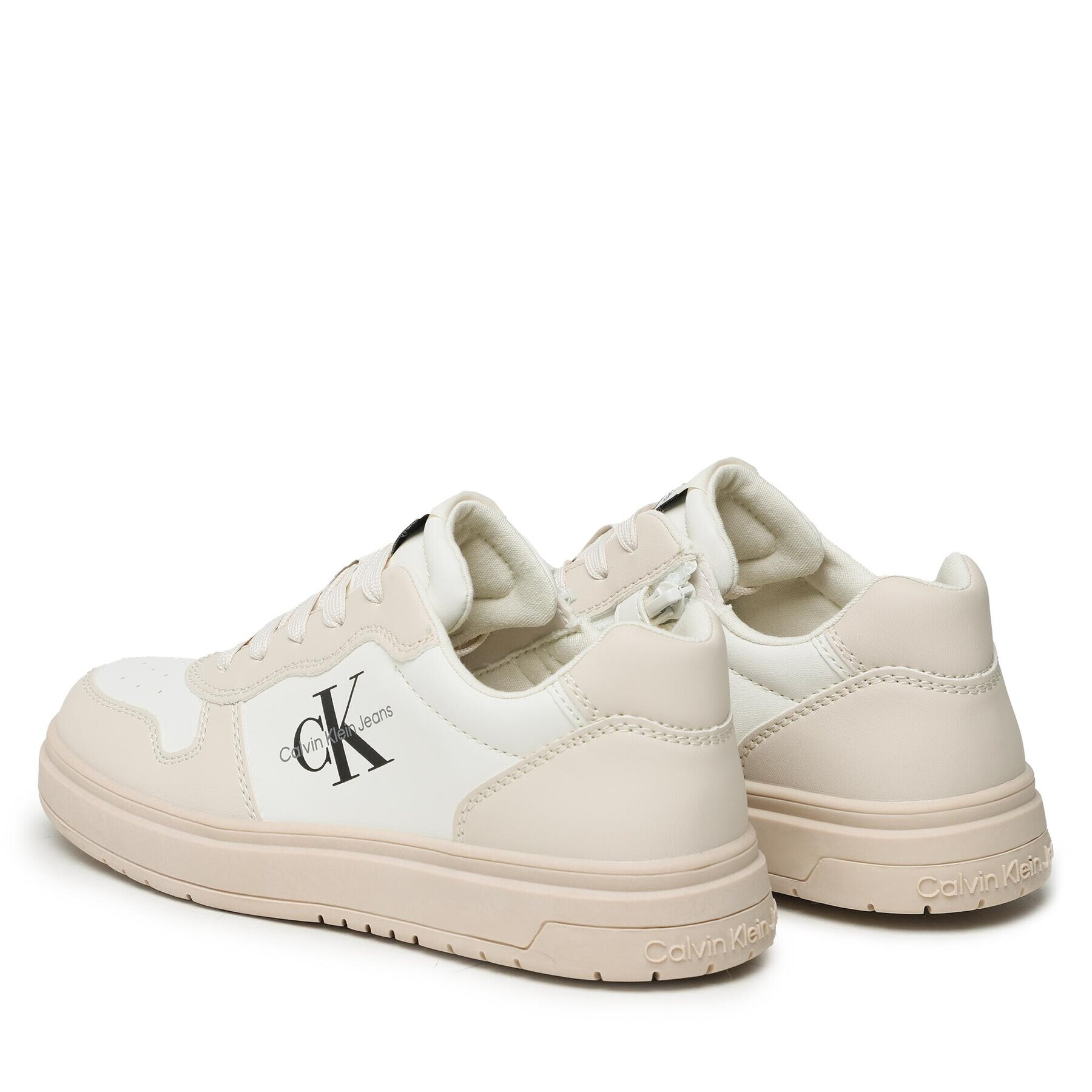 Calvin Klein Jeans Superge Low Cut Lace-Up Sneaker V3X9-80552-1355 S Écru - Pepit.si