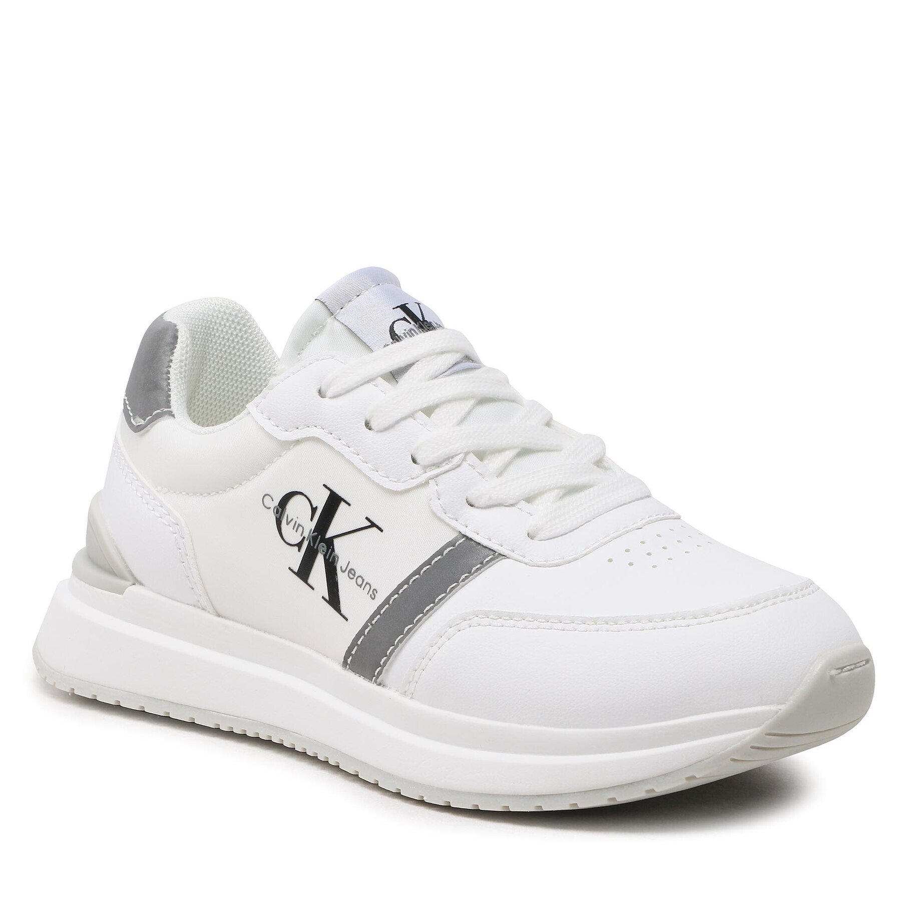 Calvin Klein Jeans Superge Low Cut Lace-Up Sneaker V3X9-80580-1594 M Bela - Pepit.si