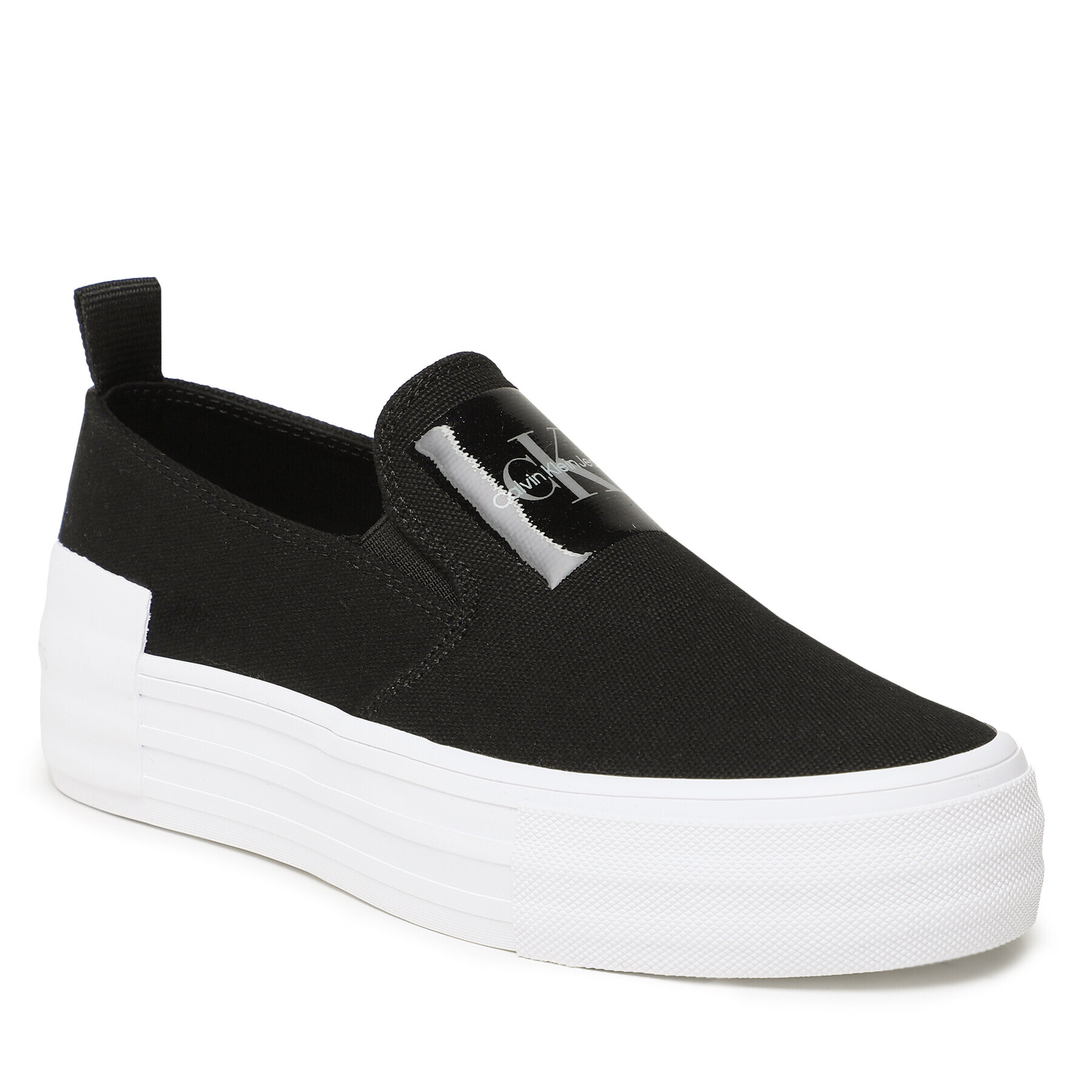 Calvin Klein Jeans Tenis superge Bold Vulc Flat Slipon YW0YW01040 Črna - Pepit.si