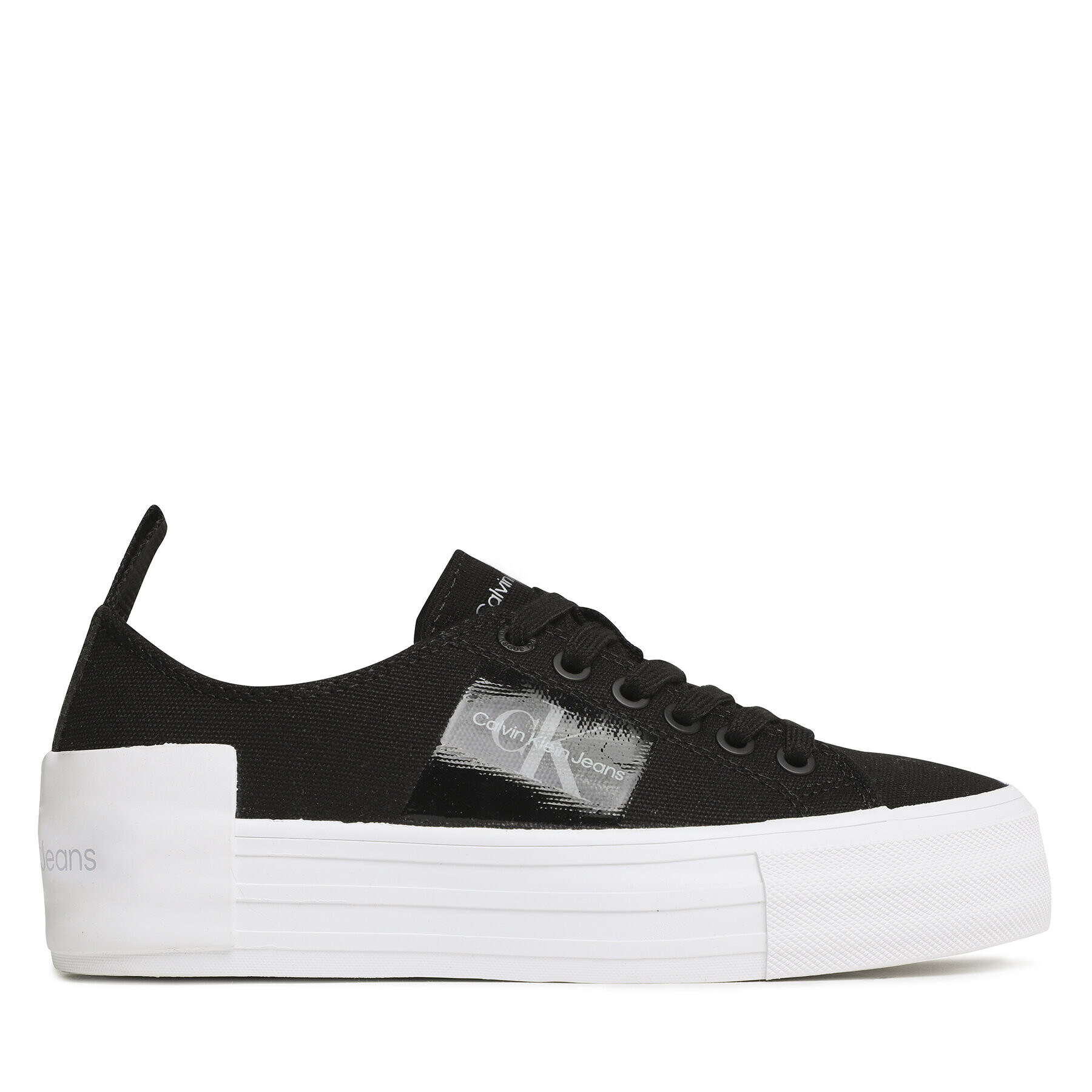 Calvin Klein Jeans Tenis superge Bold Vulc Flatf Laceup Wn YW0YW01039 Črna - Pepit.si