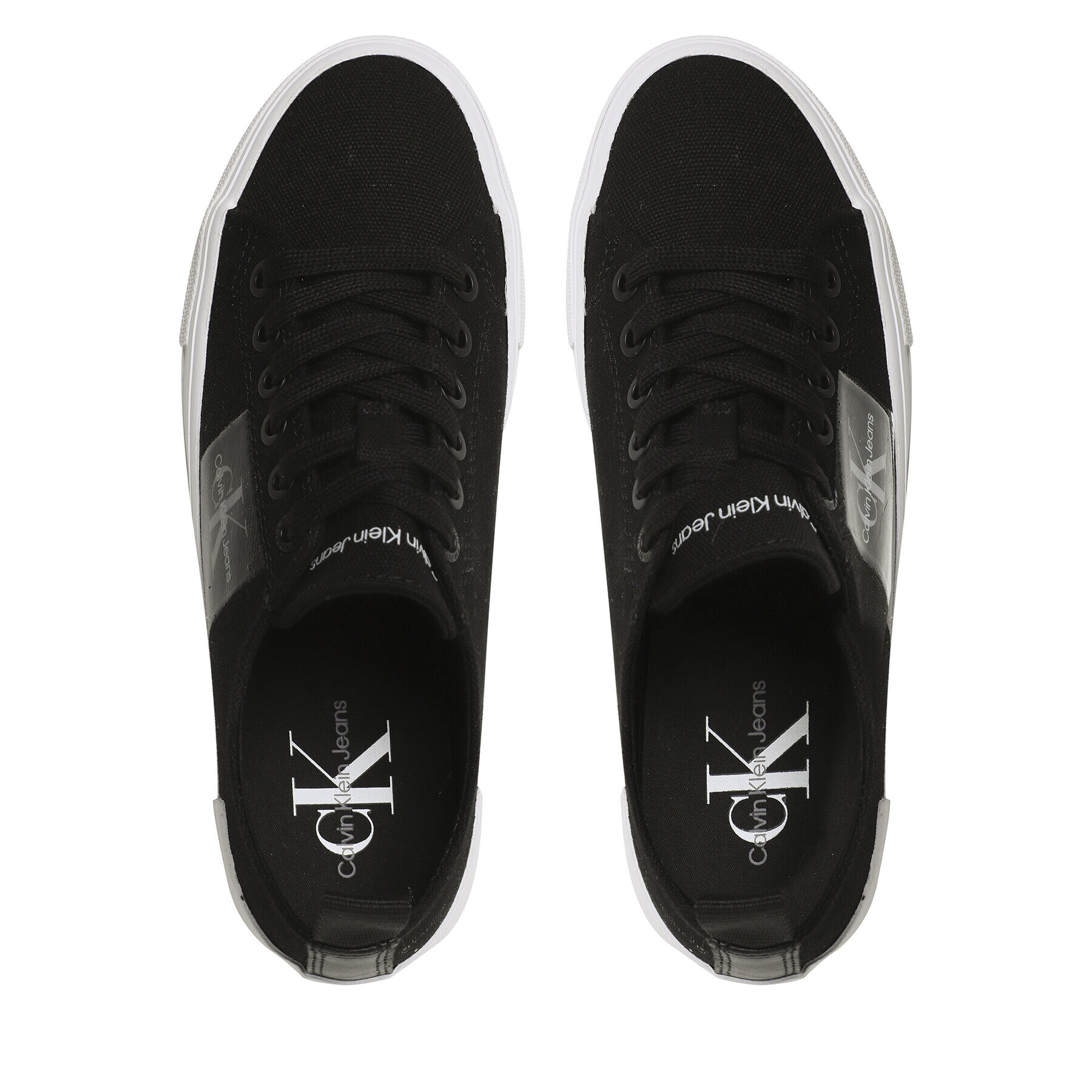 Calvin Klein Jeans Tenis superge Bold Vulc Flatf Laceup Wn YW0YW01039 Črna - Pepit.si