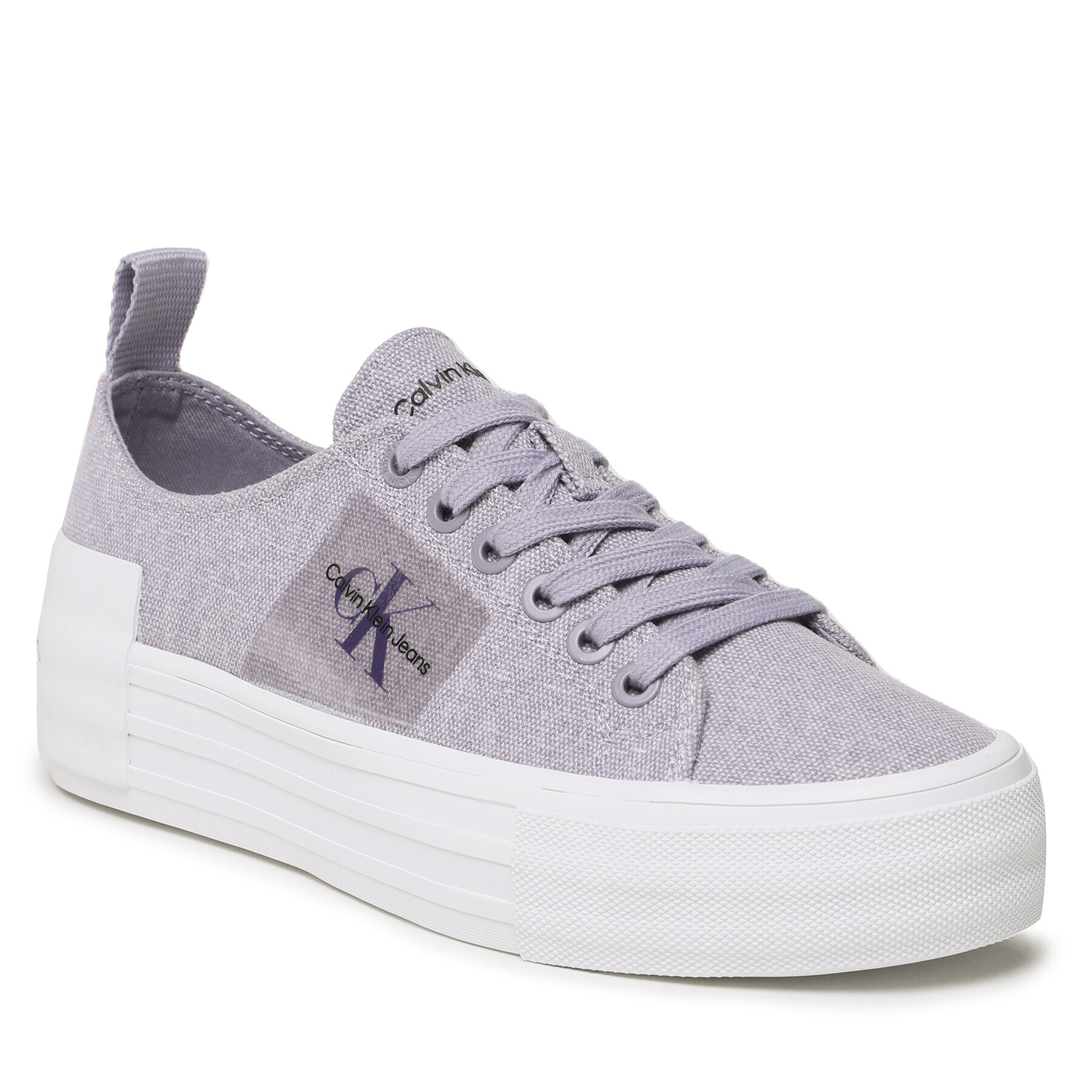 Calvin Klein Jeans Tenis superge Bold Vulc Flatf Laceup Wn YW0YW01039 Vijolična - Pepit.si