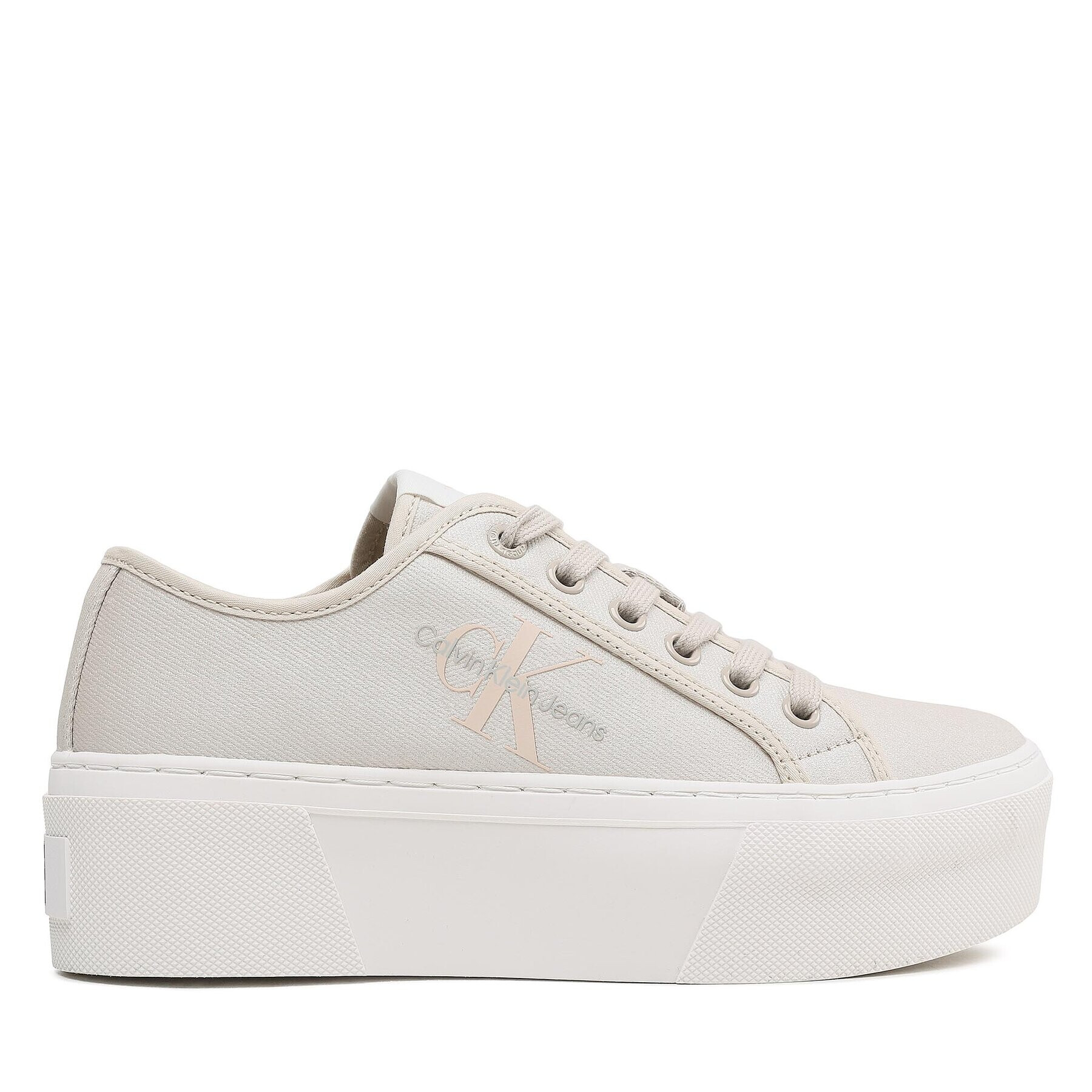 Calvin Klein Jeans Tenis superge Cupsole Flatform Ny Pearl Wn YW0YW01221 Bež - Pepit.si