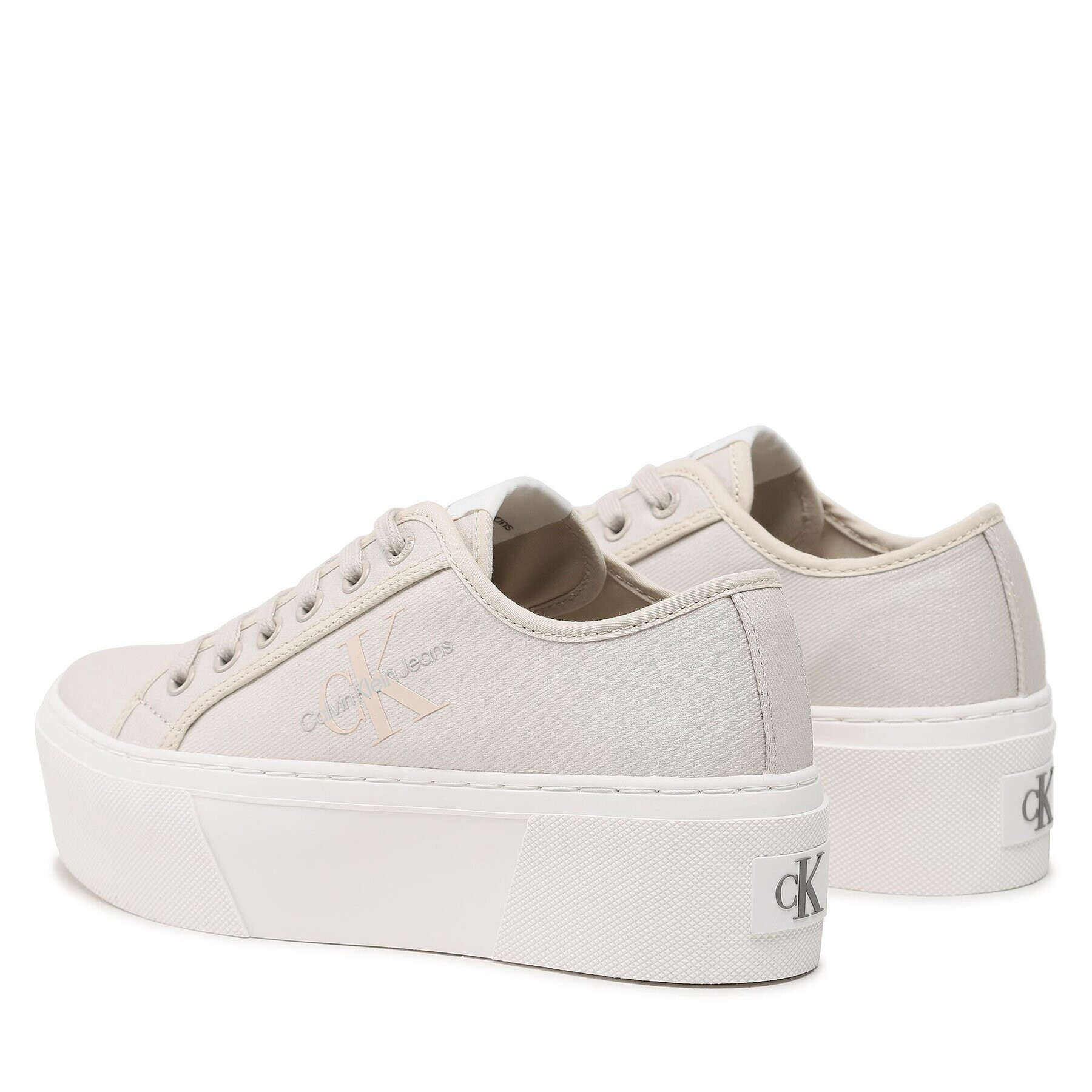 Calvin Klein Jeans Tenis superge Cupsole Flatform Ny Pearl Wn YW0YW01221 Bež - Pepit.si