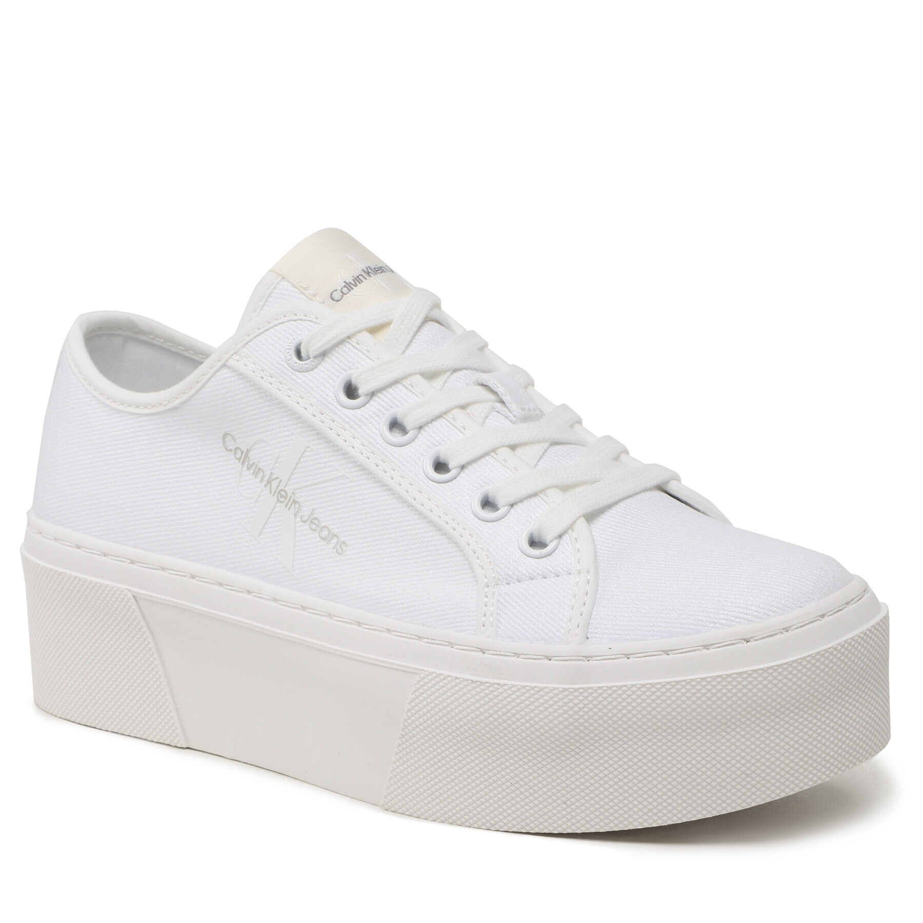 Calvin Klein Jeans Tenis superge Cupsole Flatform Ny Preal Wn YW0YW01221 Bela - Pepit.si