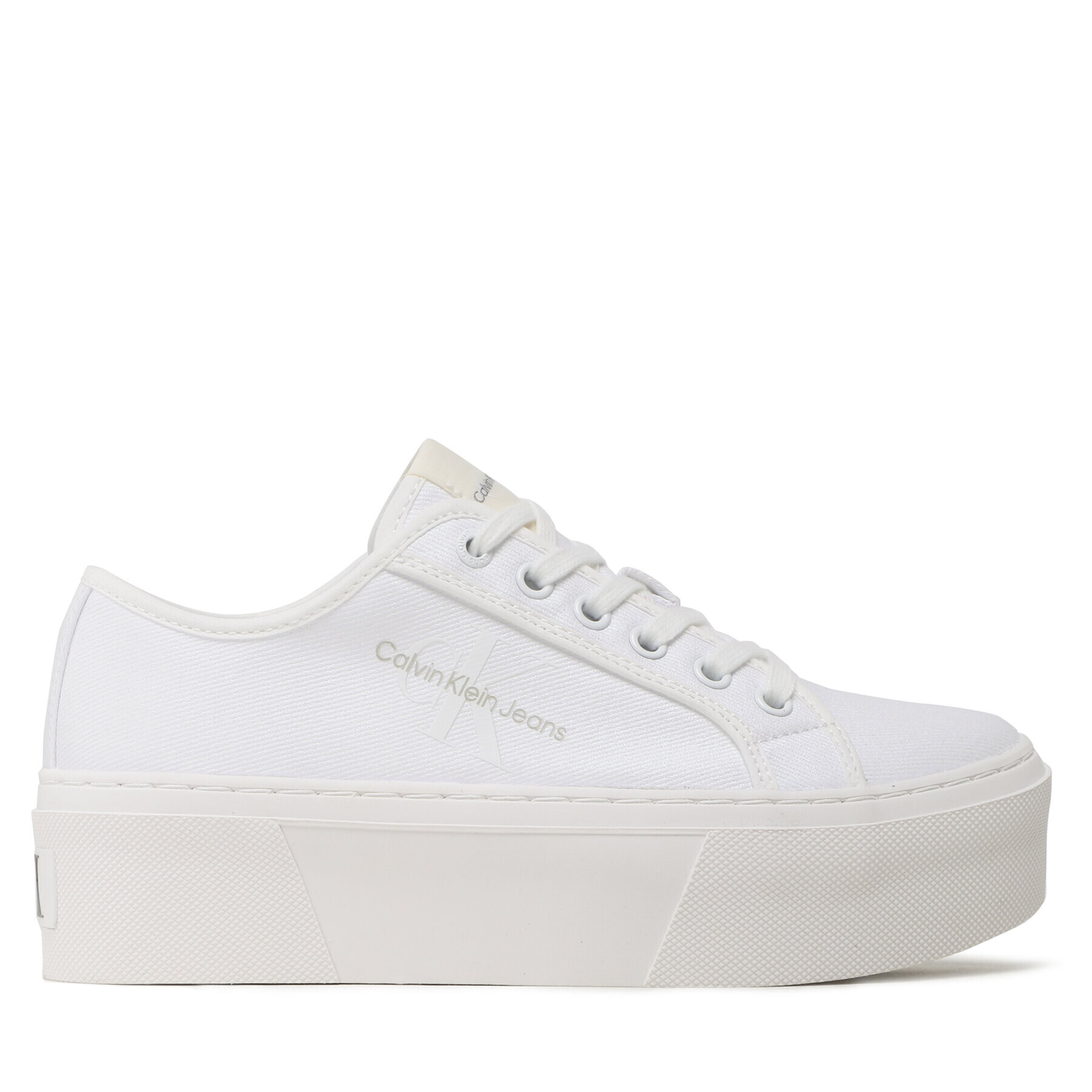 Calvin Klein Jeans Tenis superge Cupsole Flatform Ny Preal Wn YW0YW01221 Bela - Pepit.si