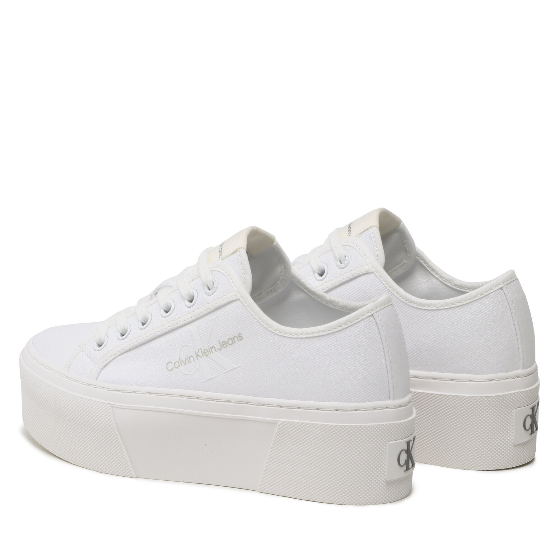 Calvin Klein Jeans Tenis superge Cupsole Flatform Ny Preal Wn YW0YW01221 Bela - Pepit.si