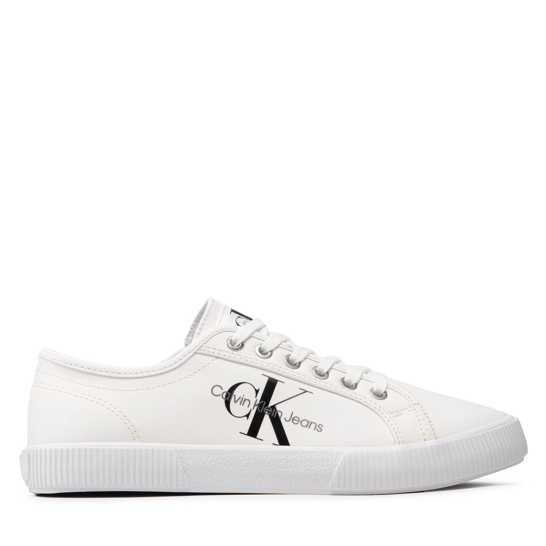 Calvin Klein Jeans Tenis superge Essential Vulcanized 1 YM0YM00306 Bela - Pepit.si