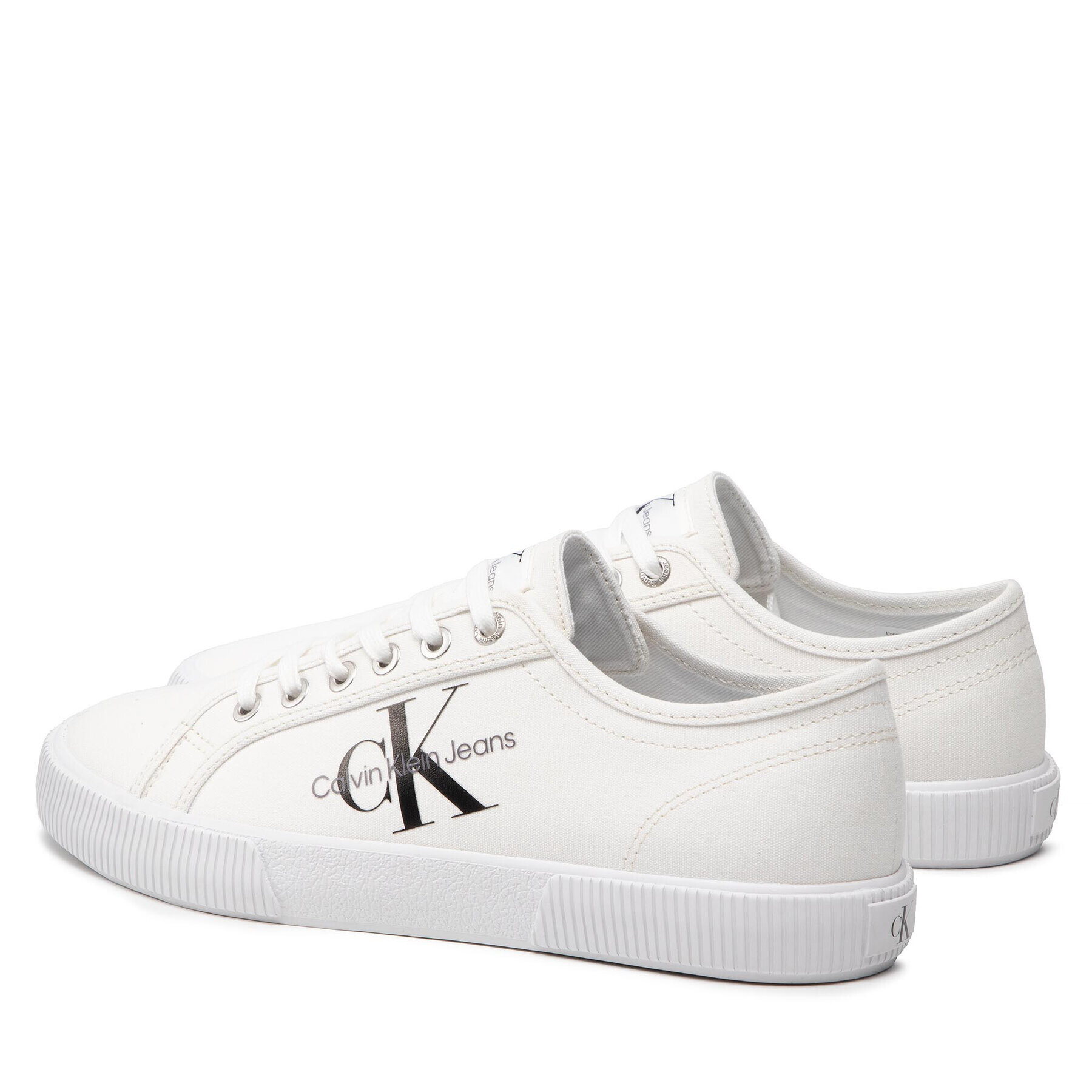 Calvin Klein Jeans Tenis superge Essential Vulcanized 1 YM0YM00306 Bela - Pepit.si