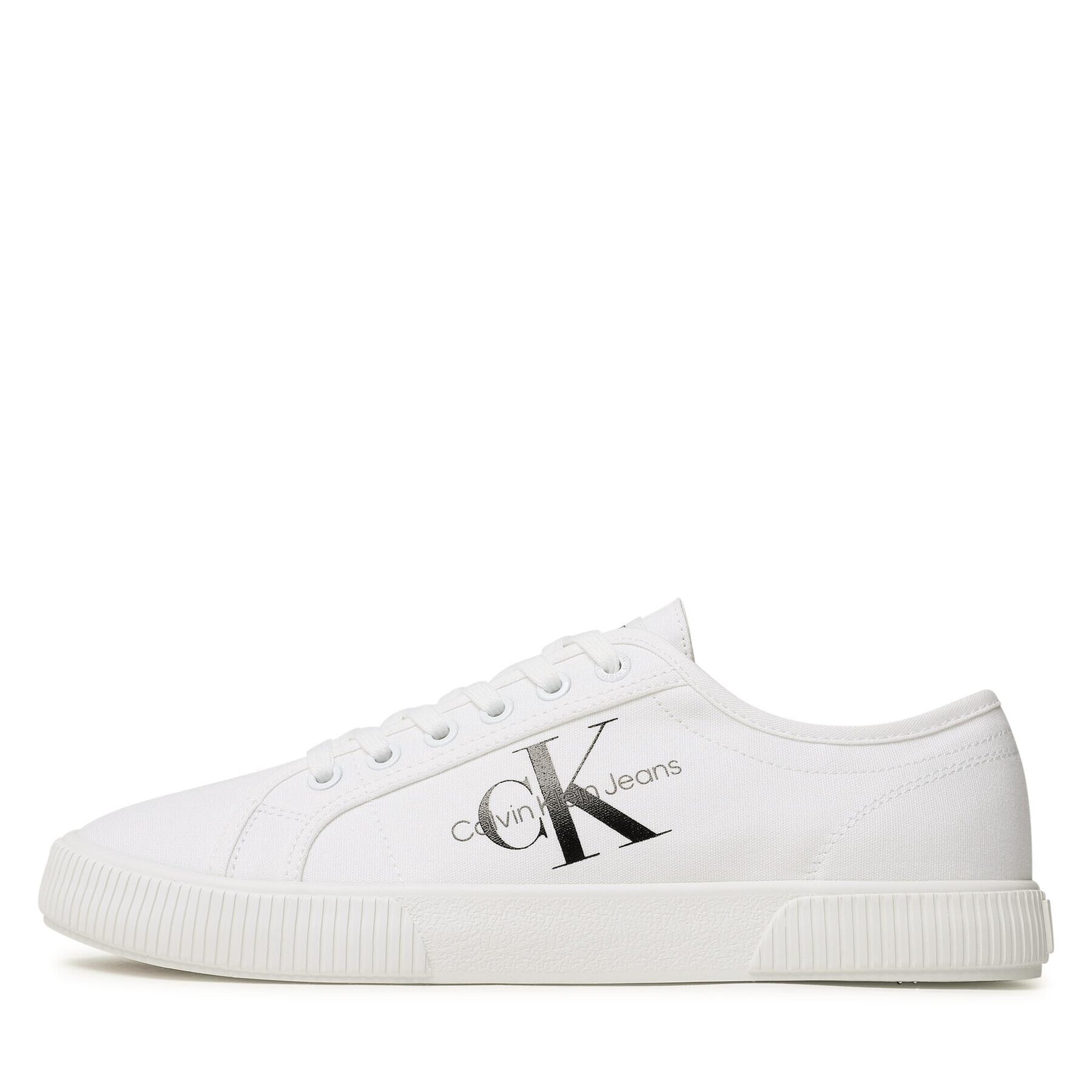 Calvin Klein Jeans Tenis superge Essential Vulcanized 1 YM0YM00306 Bela - Pepit.si