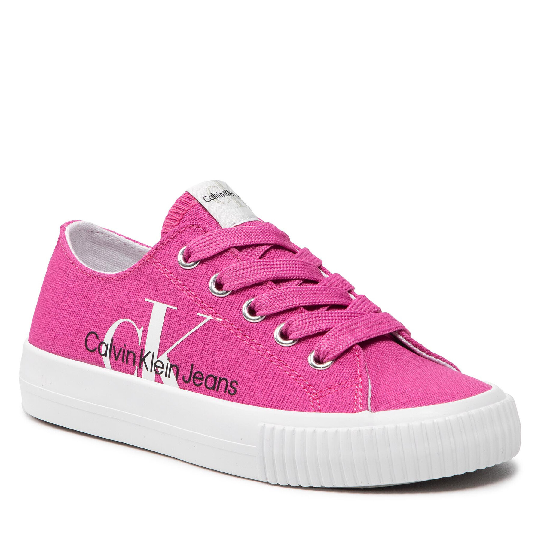 Calvin Klein Jeans Tenis superge Low Cut Lace-Up Sneaker V3A9-80187-0890 Roza - Pepit.si