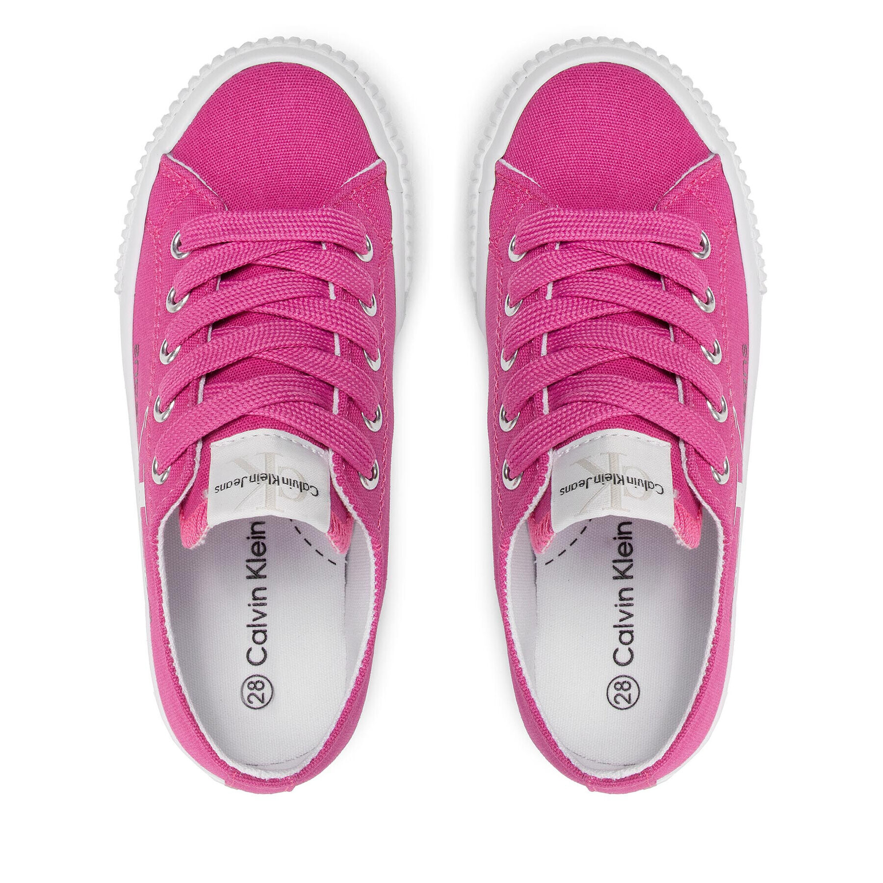 Calvin Klein Jeans Tenis superge Low Cut Lace-Up Sneaker V3A9-80187-0890 Roza - Pepit.si