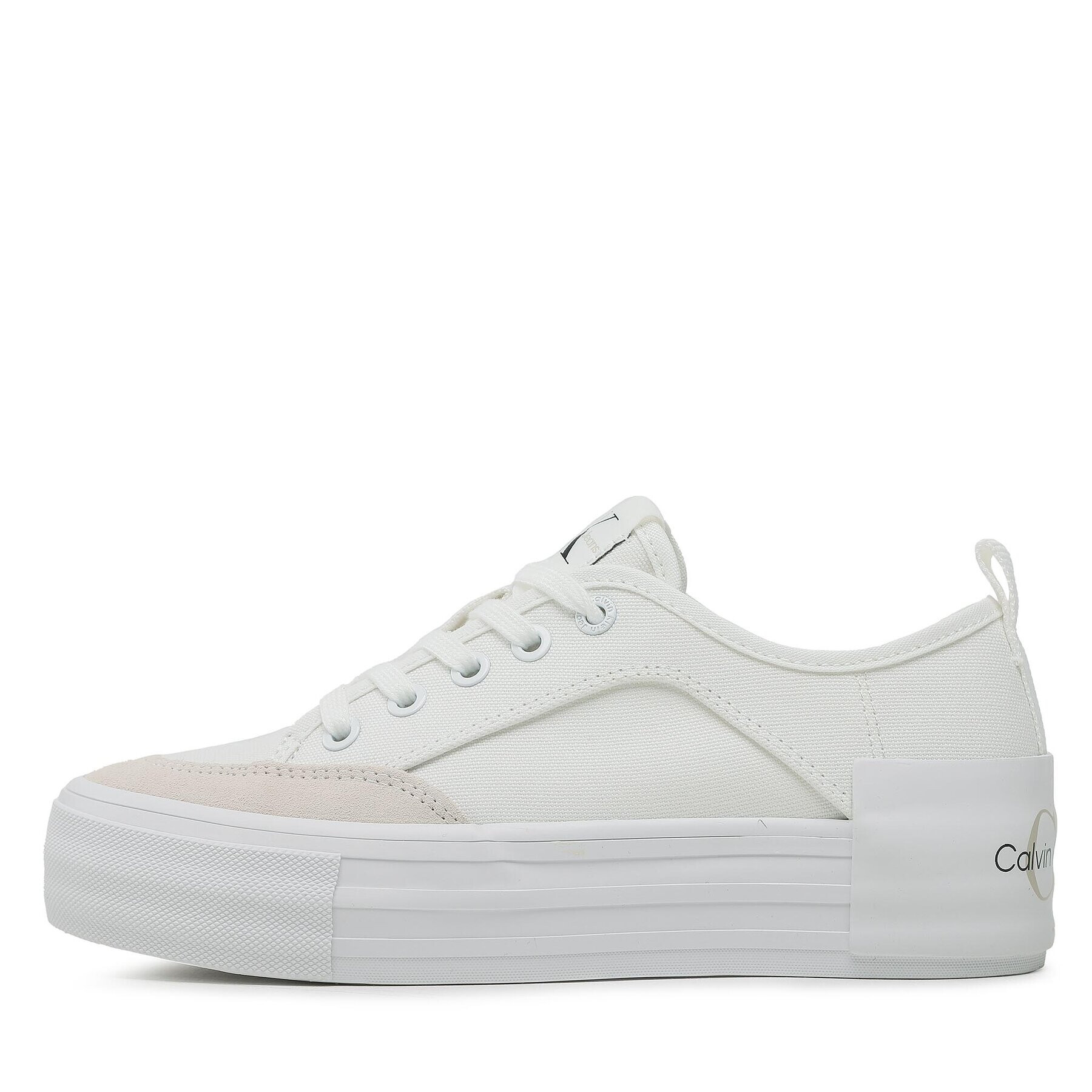 Calvin Klein Jeans Tenis superge Vulc Flatform Bold Irreg Lines YW0YW00903 Écru - Pepit.si