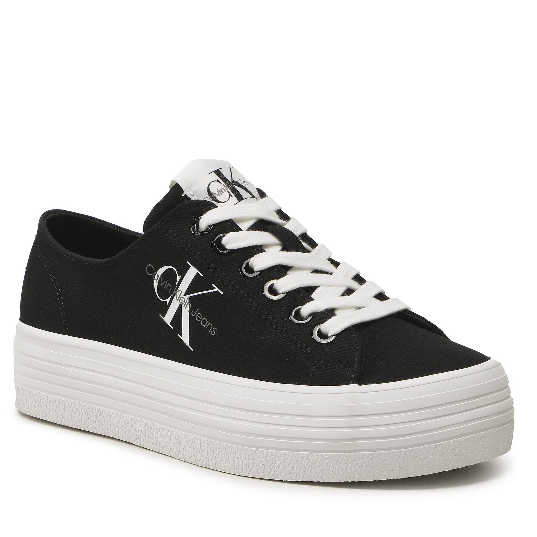 Calvin Klein Jeans Tenis superge Vulc Flatform Essential Mono YW0YW01030 Črna - Pepit.si