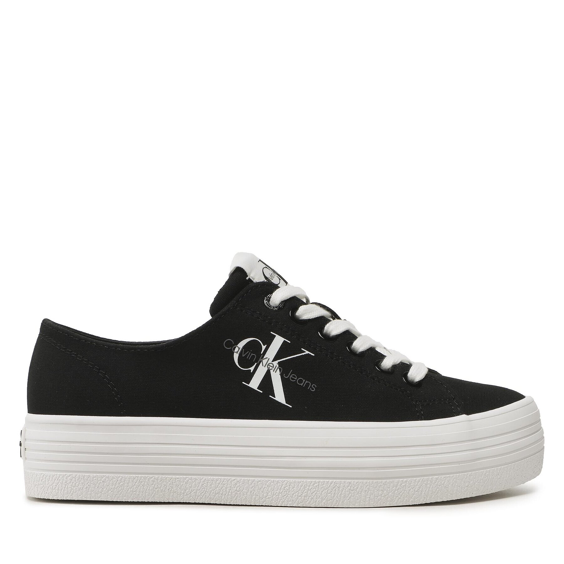 Calvin Klein Jeans Tenis superge Vulc Flatform Essential Mono YW0YW01030 Črna - Pepit.si