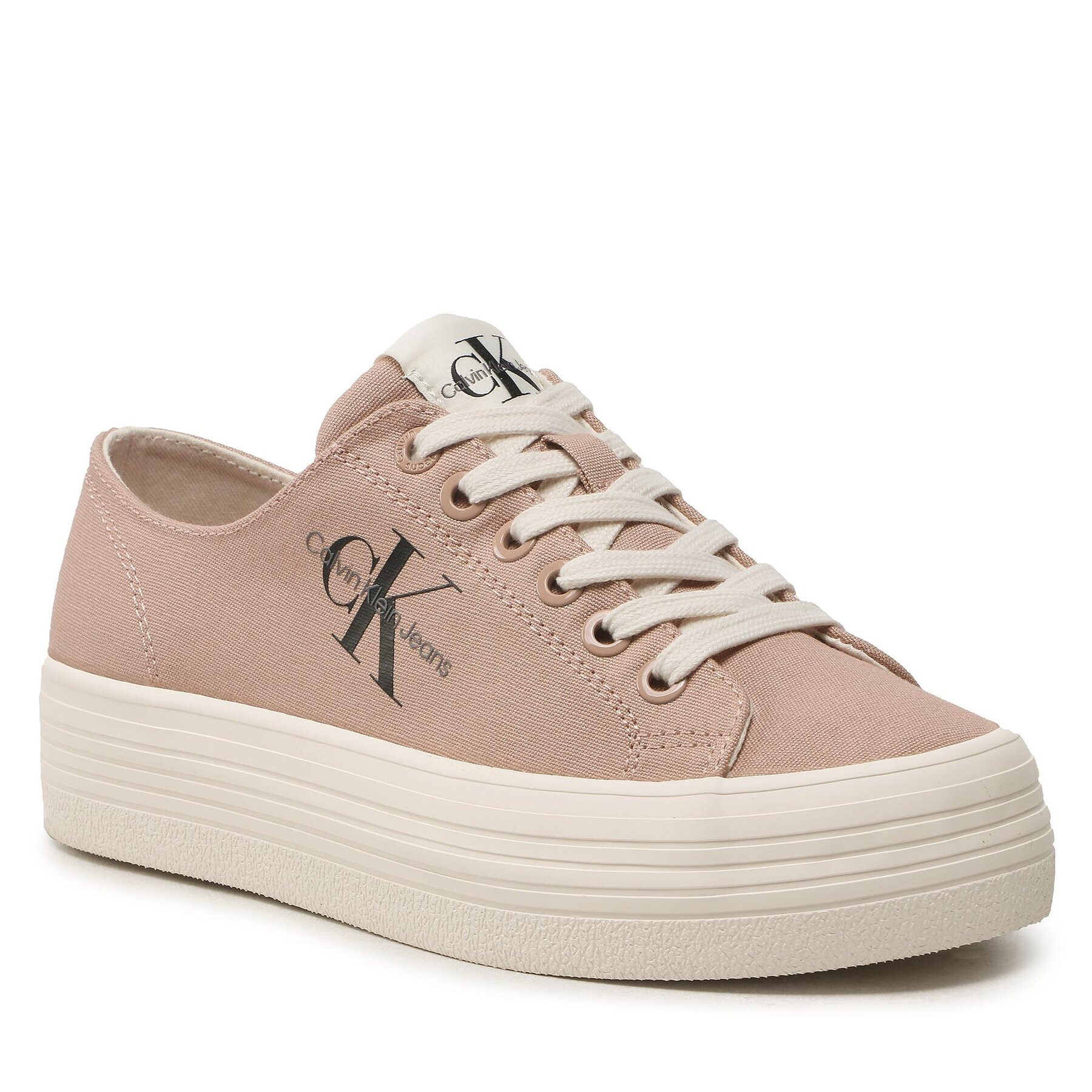 Calvin Klein Jeans Tenis superge Vulc Flatform Essential Mono YW0YW01030 Roza - Pepit.si