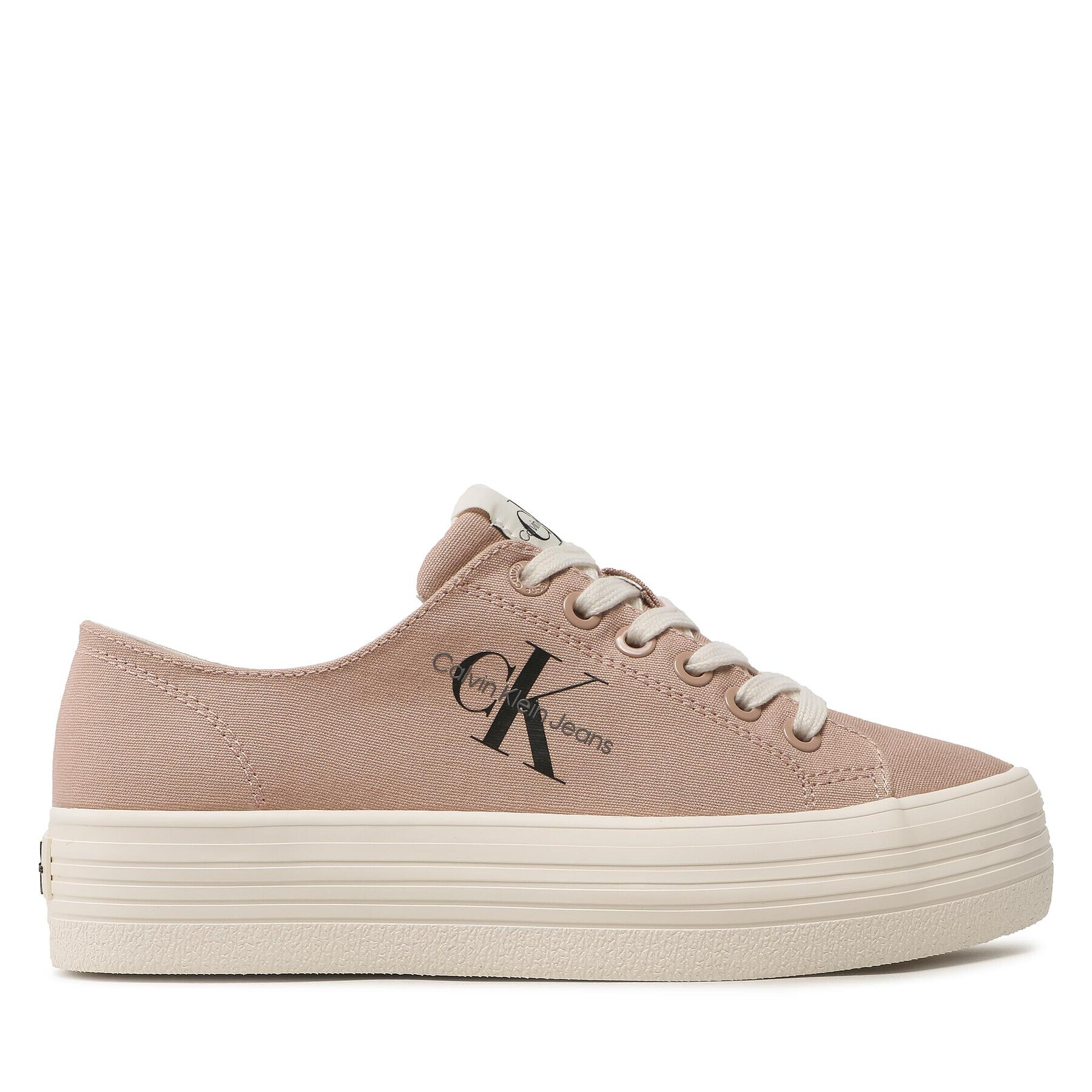 Calvin Klein Jeans Tenis superge Vulc Flatform Essential Mono YW0YW01030 Roza - Pepit.si