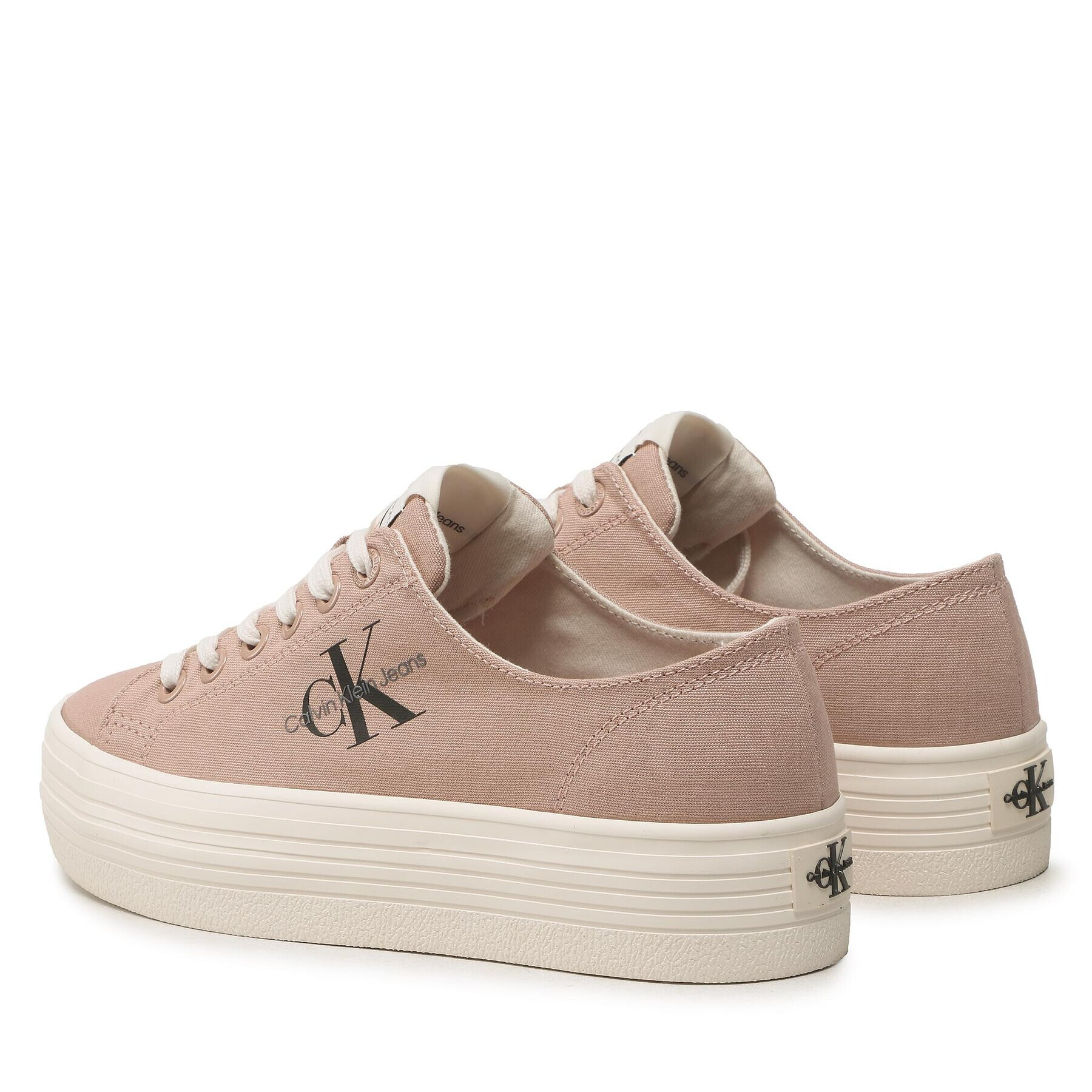 Calvin Klein Jeans Tenis superge Vulc Flatform Essential Mono YW0YW01030 Roza - Pepit.si