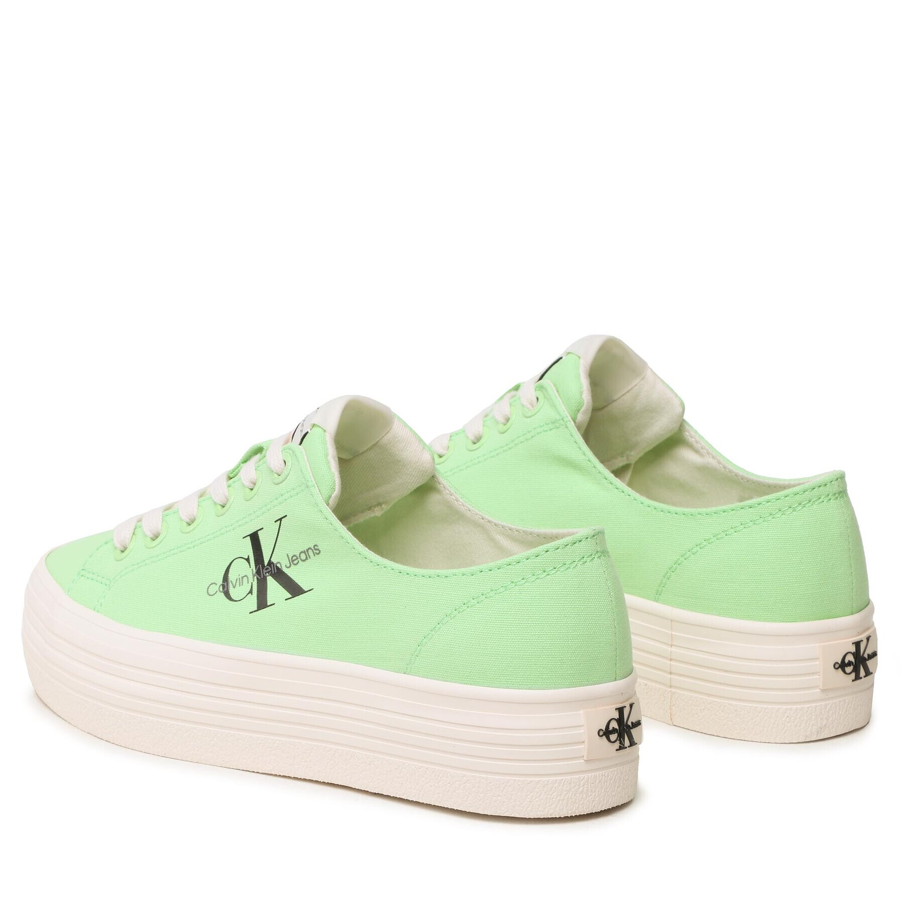 Calvin Klein Jeans Tenis superge Vulc Flatform Essential Mono YW0YW01030 Zelena - Pepit.si