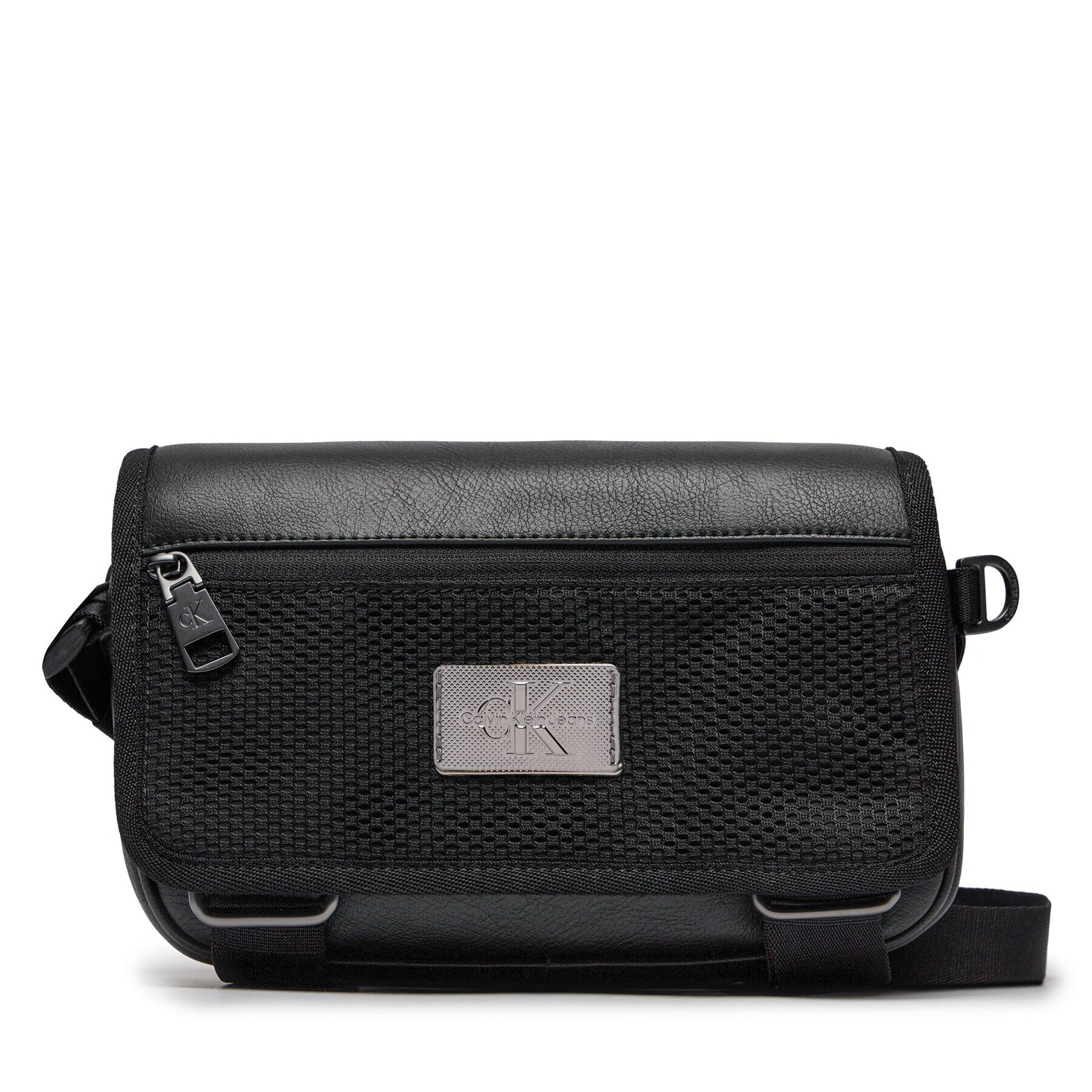 Calvin Klein Jeans Torbica za okrog pasu Tagged Flap Camera Bag22 K50K511386 Črna - Pepit.si