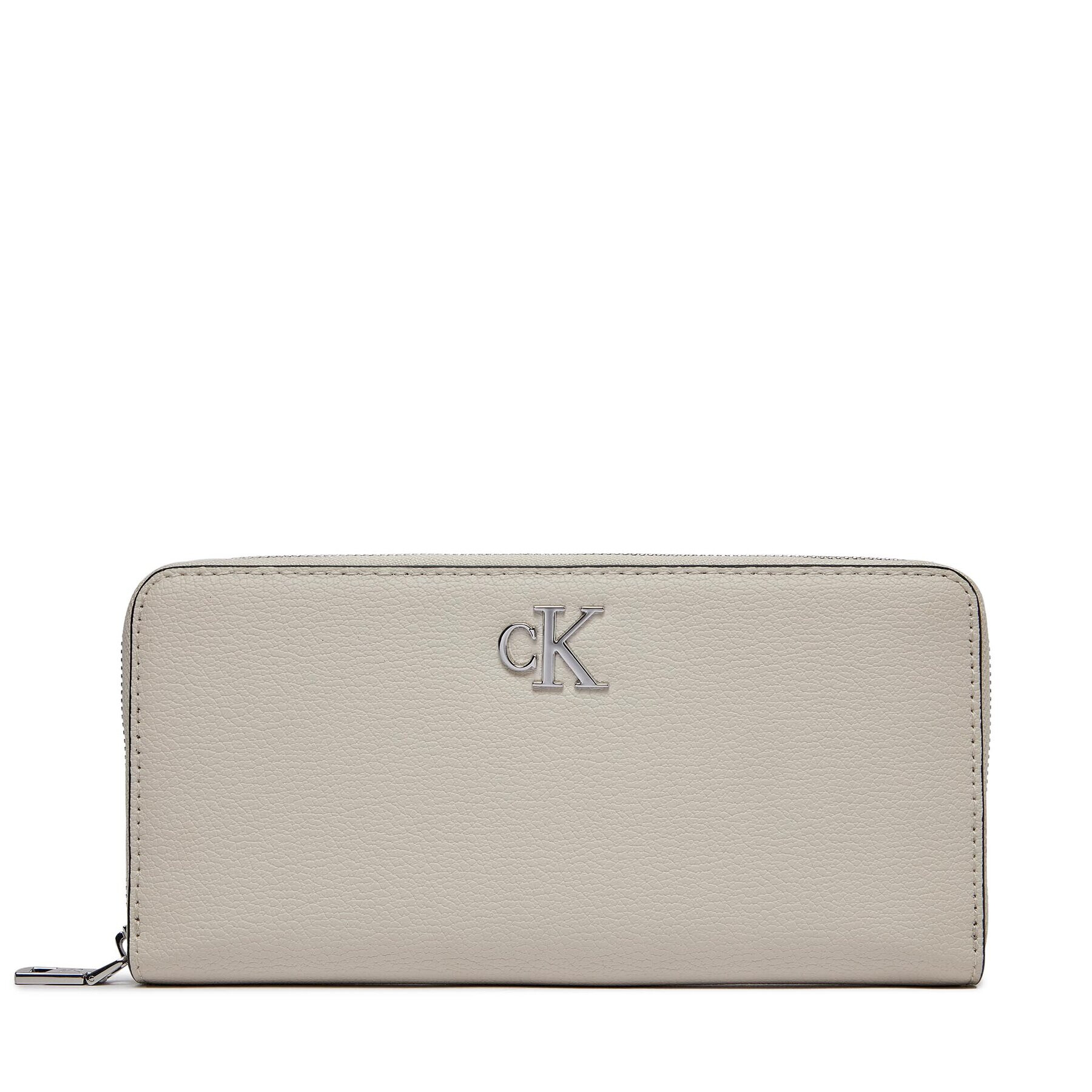 Calvin Klein Jeans Velika ženska denarnica Minimal Monogram Zip Around K60K611269 Écru - Pepit.si