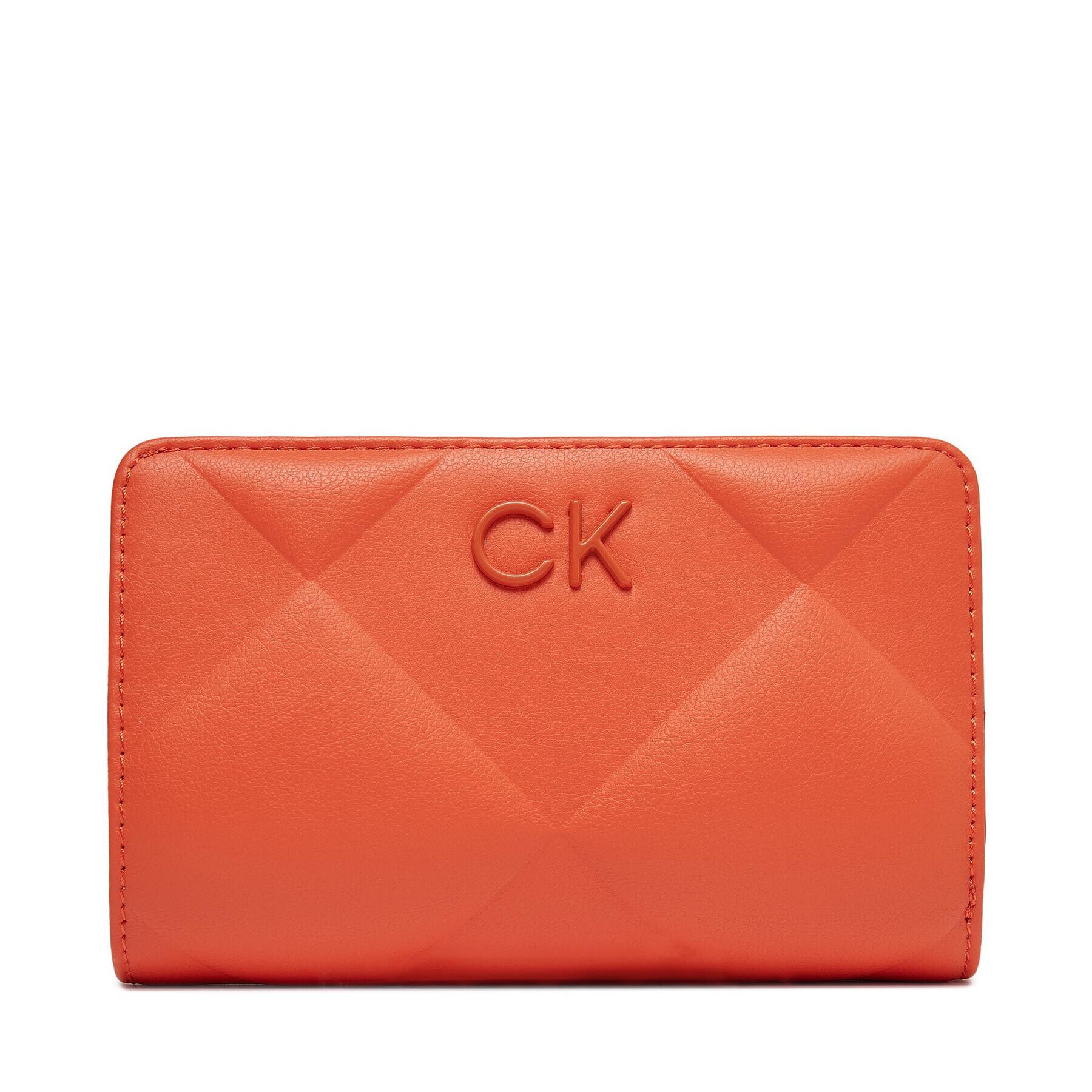 Calvin Klein Jeans Velika ženska denarnica Re-Lock Quilt Bifold Wallet K60K611374 Oranžna - Pepit.si