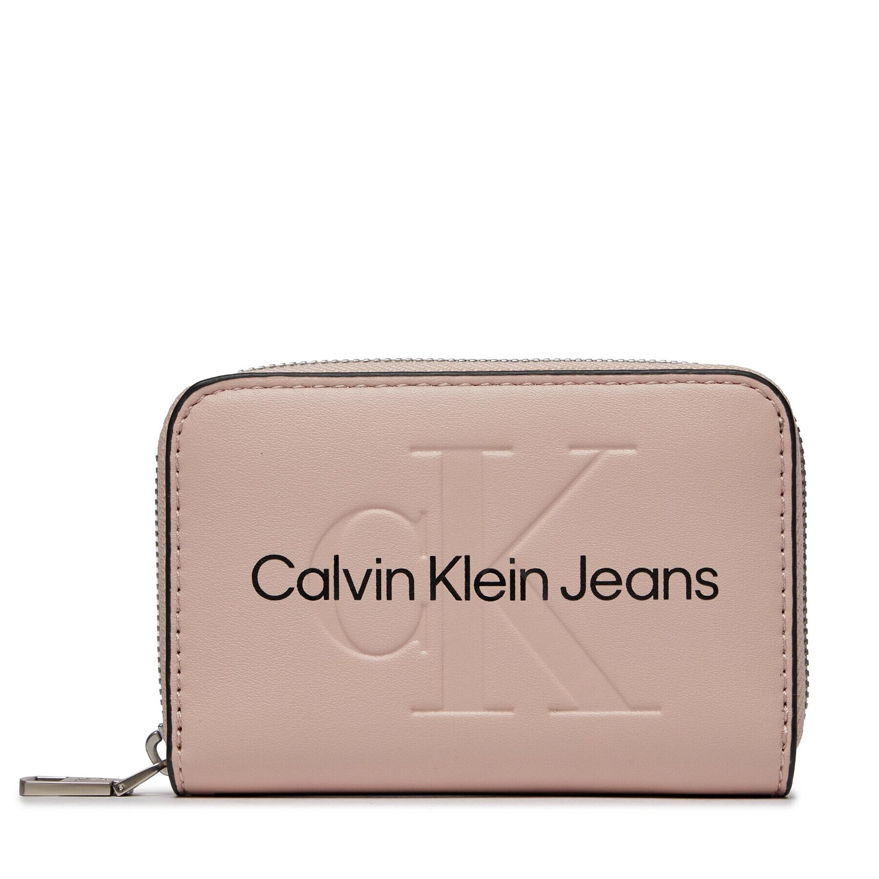 Calvin Klein Jeans Velika ženska denarnica Sculpted Med Zip Around Mono K60K607229 Roza - Pepit.si