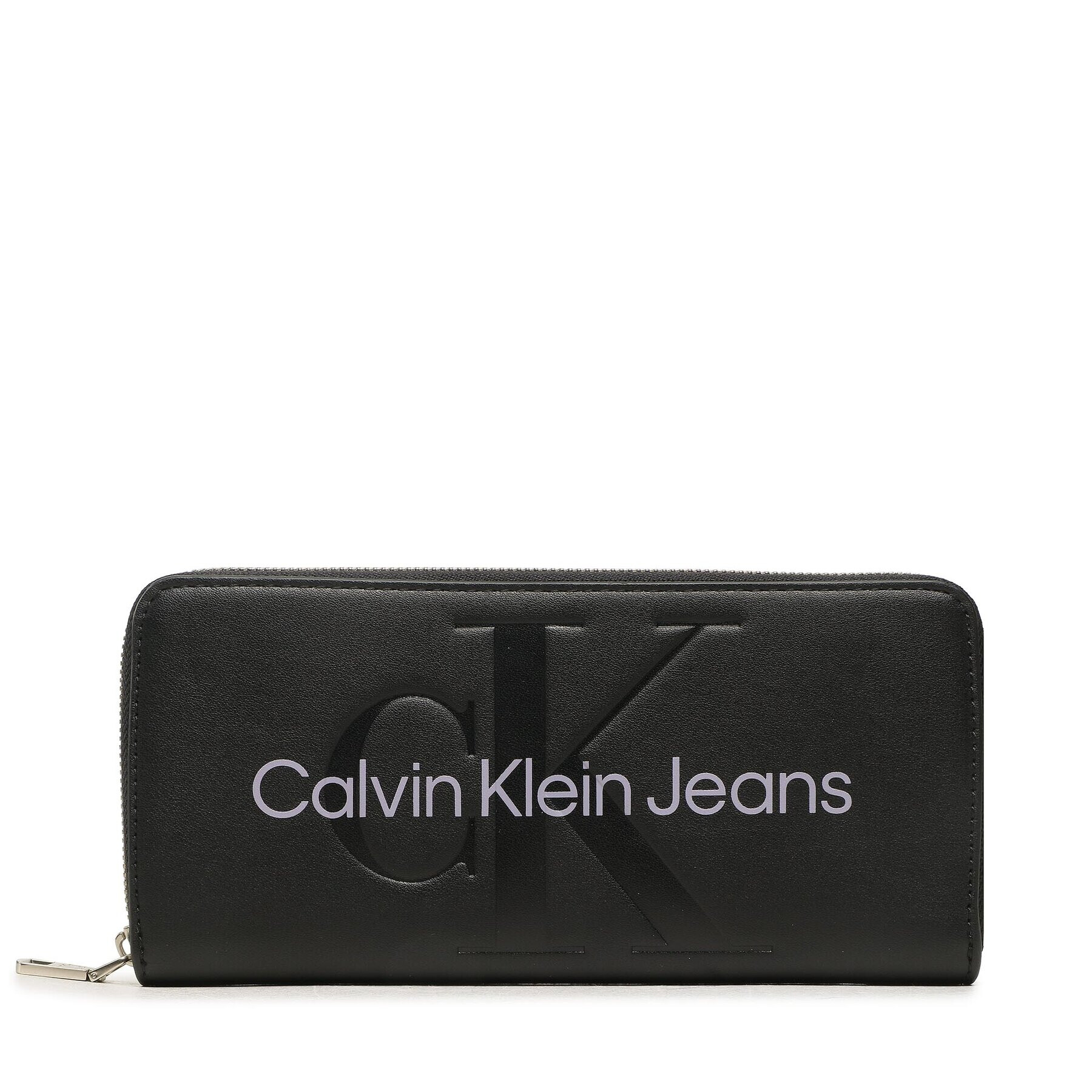 Calvin Klein Jeans Velika ženska denarnica Sculpted Mono Zip Around Mono K60K607634 Črna - Pepit.si