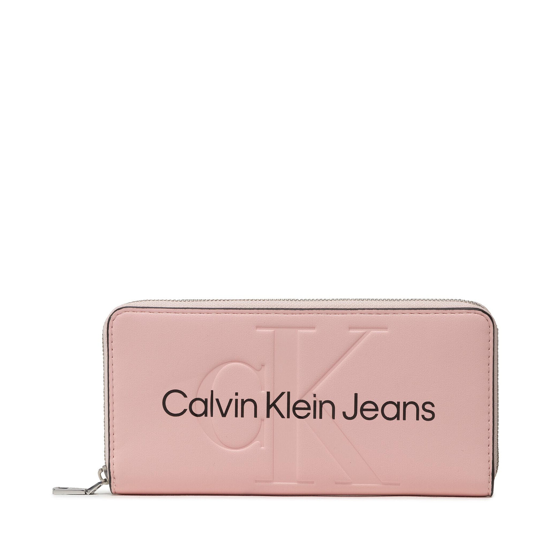 Calvin Klein Jeans Velika ženska denarnica Sculpted Mono Zip Around Mono K60K607634 Roza - Pepit.si