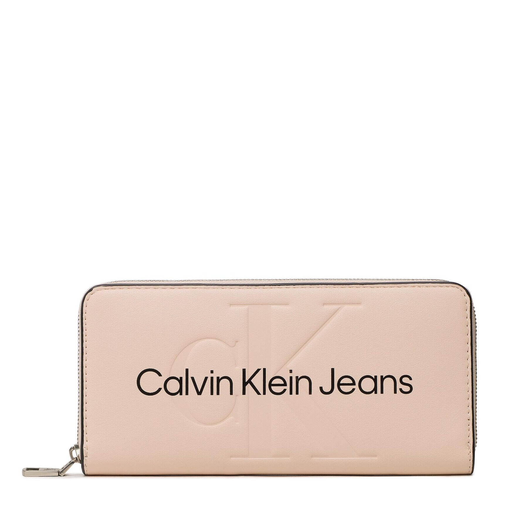 Calvin Klein Jeans Velika ženska denarnica Sculpted Mono Zip Around Mono K60K607634 Roza - Pepit.si