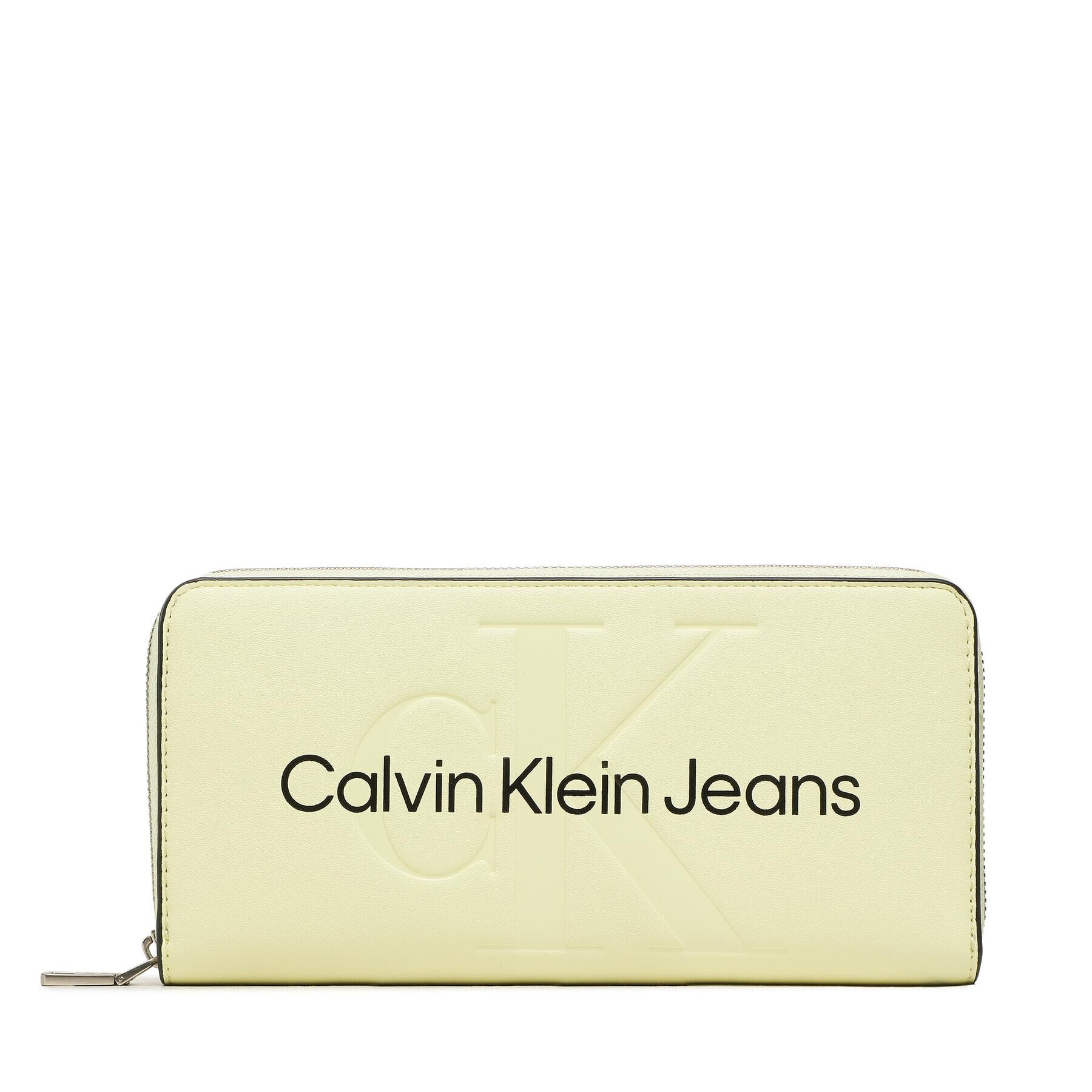 Calvin Klein Jeans Velika ženska denarnica Sculpted Mono Zip Around Mono K60K607634 Zelena - Pepit.si