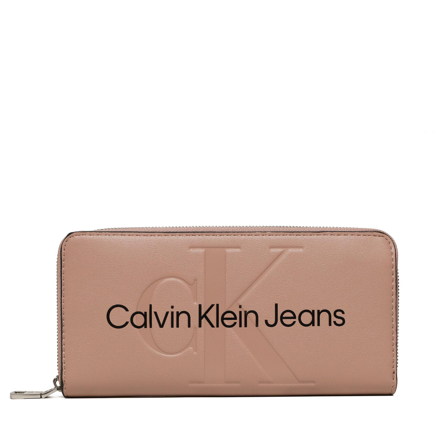 Calvin Klein Jeans Velika ženska denarnica Sculpted Zip Around Mono K60K610358 Roza - Pepit.si