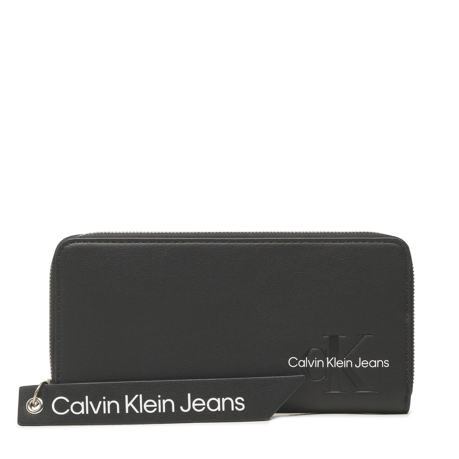 Calvin Klein Jeans Velika ženska denarnica Sculpted Zip Around Tag K60K610580 Črna - Pepit.si