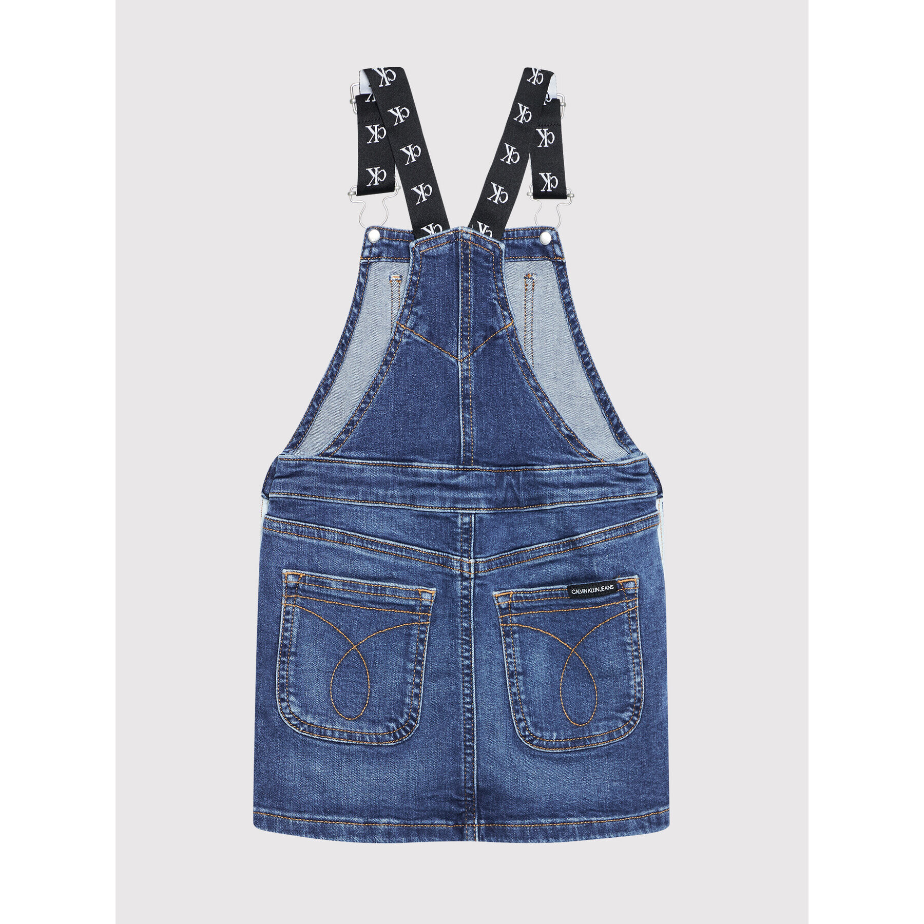 Calvin Klein Jeans Vsakodnevna obleka Denim Dungaree IG0IG01205 Mornarsko modra Regular Fit - Pepit.si