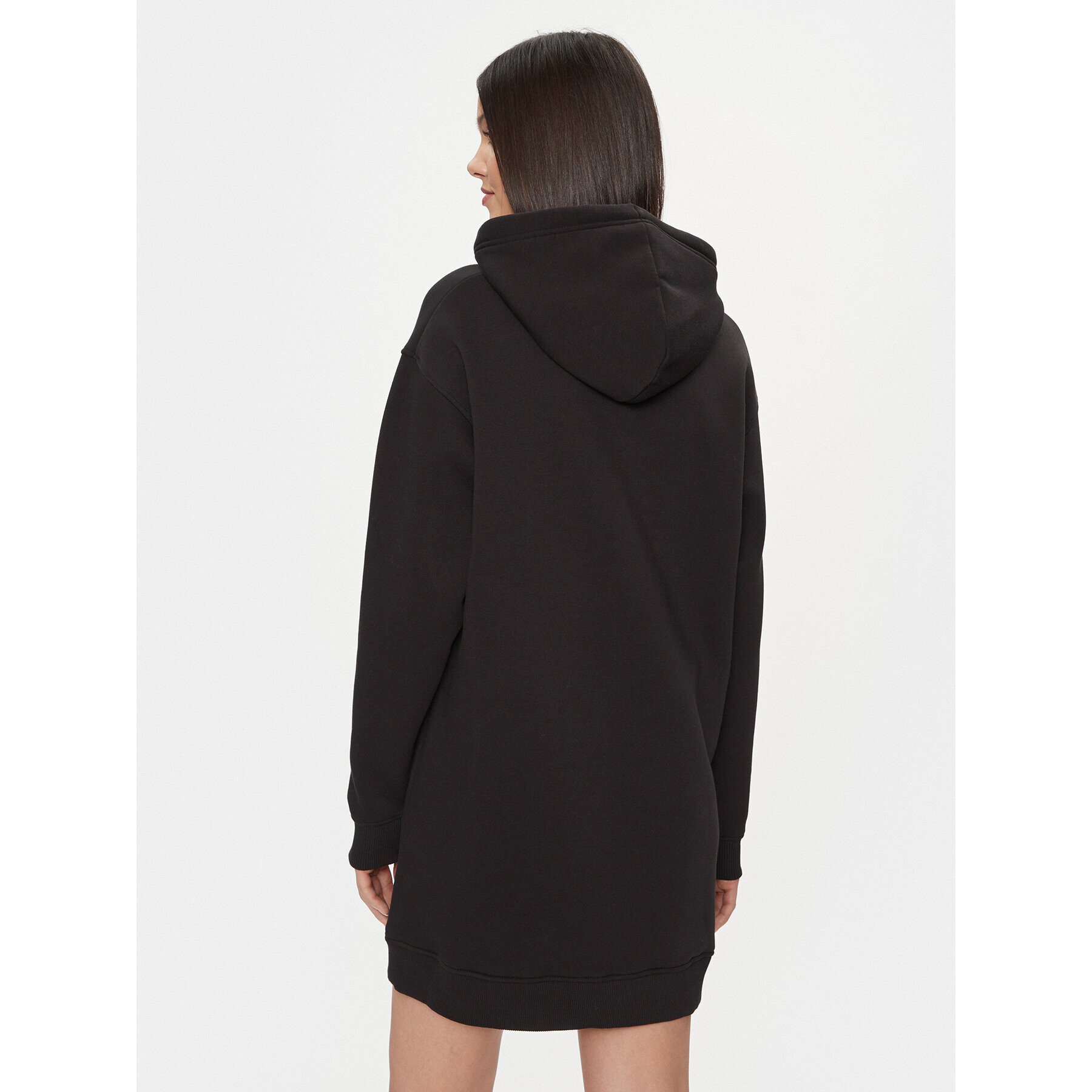 Calvin Klein Jeans Vsakodnevna obleka Double Ck Hoodie Dress J20J223257 Črna Oversize - Pepit.si