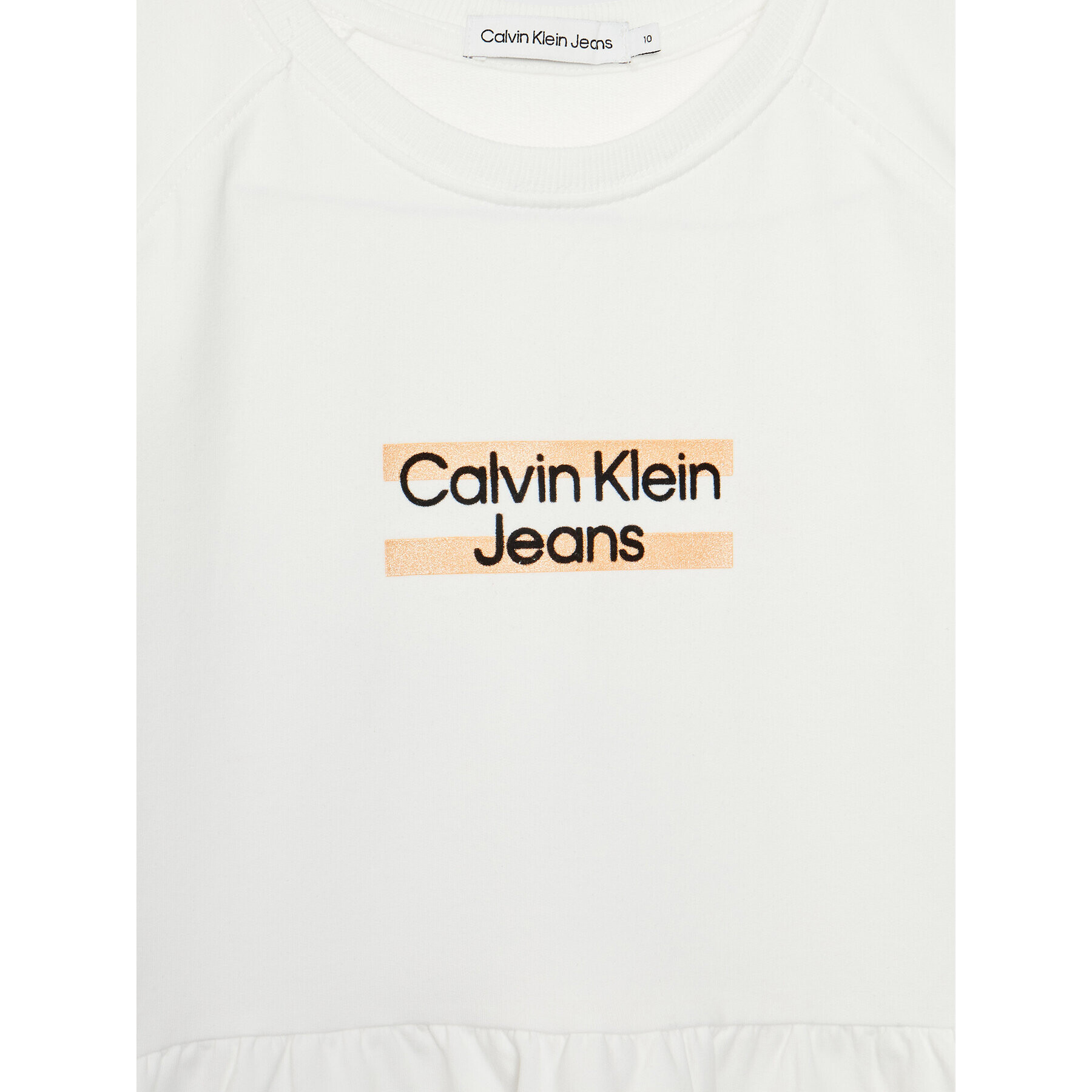 Calvin Klein Jeans Vsakodnevna obleka Hero Logo IG0IG01973 Bela Regular Fit - Pepit.si