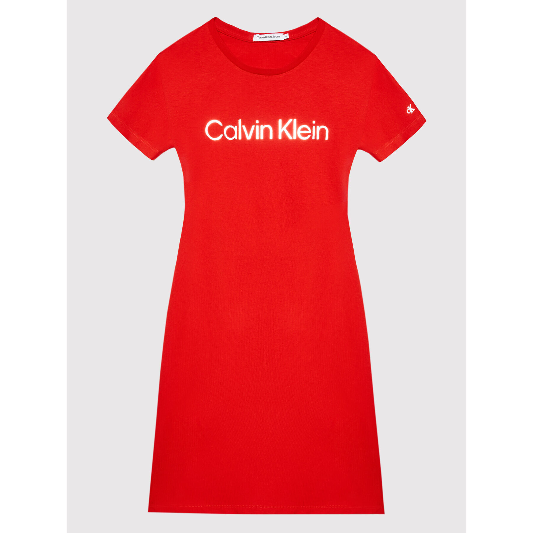 Calvin Klein Jeans Vsakodnevna obleka IG0IG01418 Rdeča Regular Fit - Pepit.si