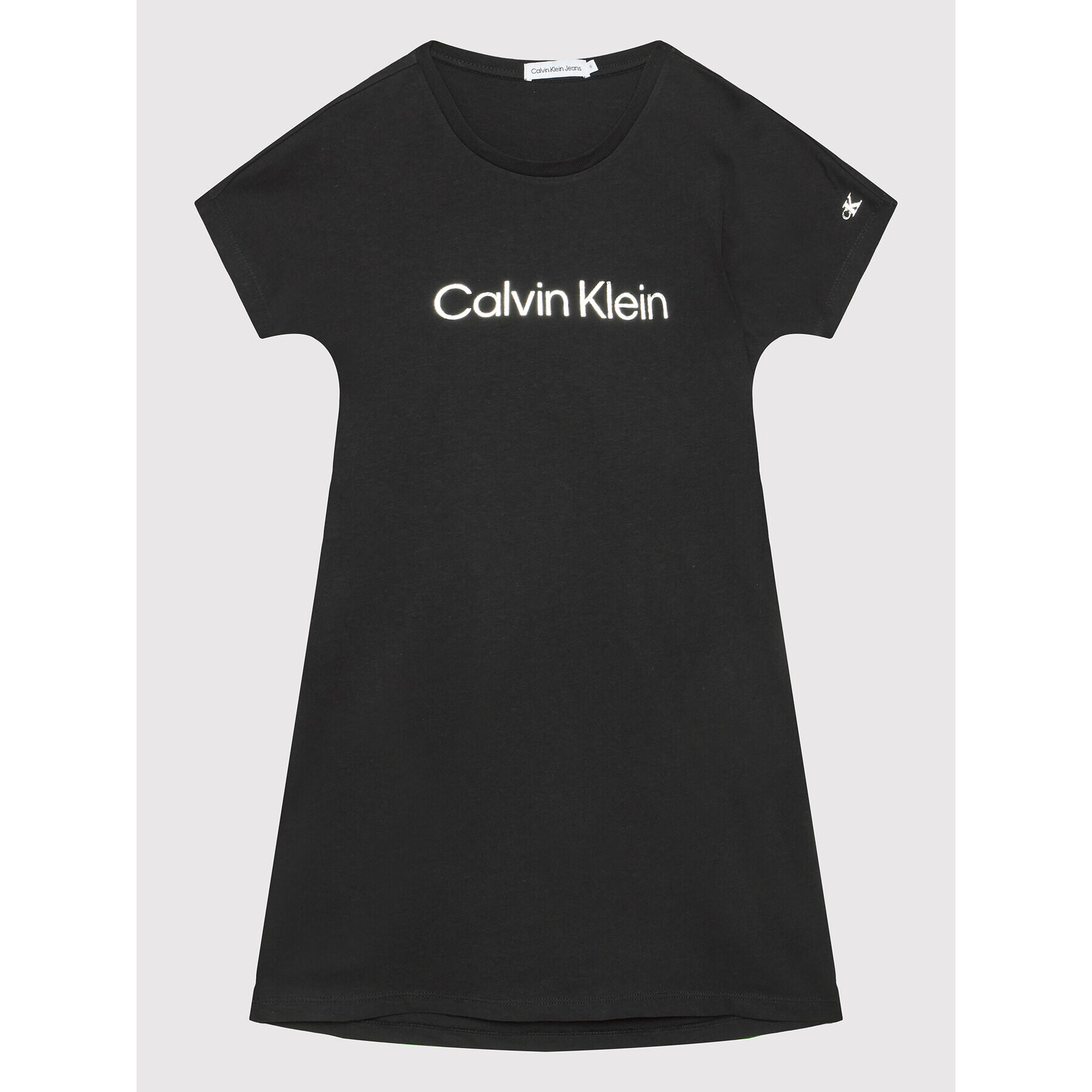 Calvin Klein Jeans Vsakodnevna obleka Inst Silver Logo IG0IG01418 Črna Regular Fit - Pepit.si