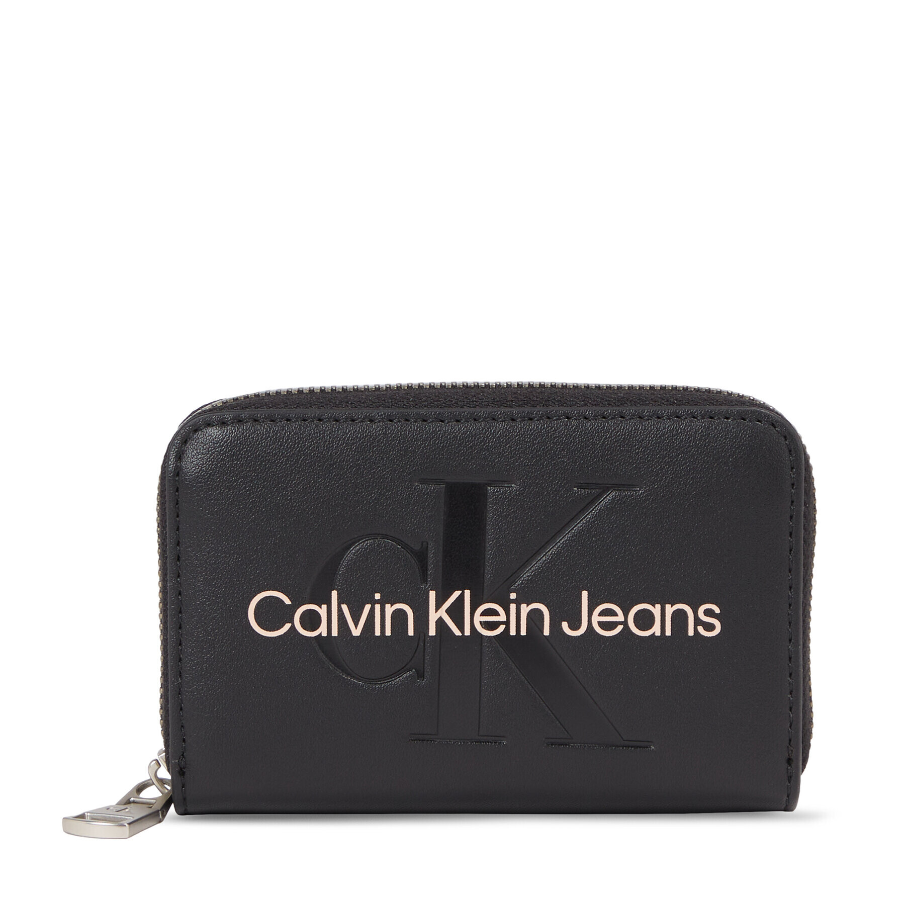 Calvin Klein Jeans Ženska denarnica Sculpted Med Zip Around Mono K60K607229 Črna - Pepit.si