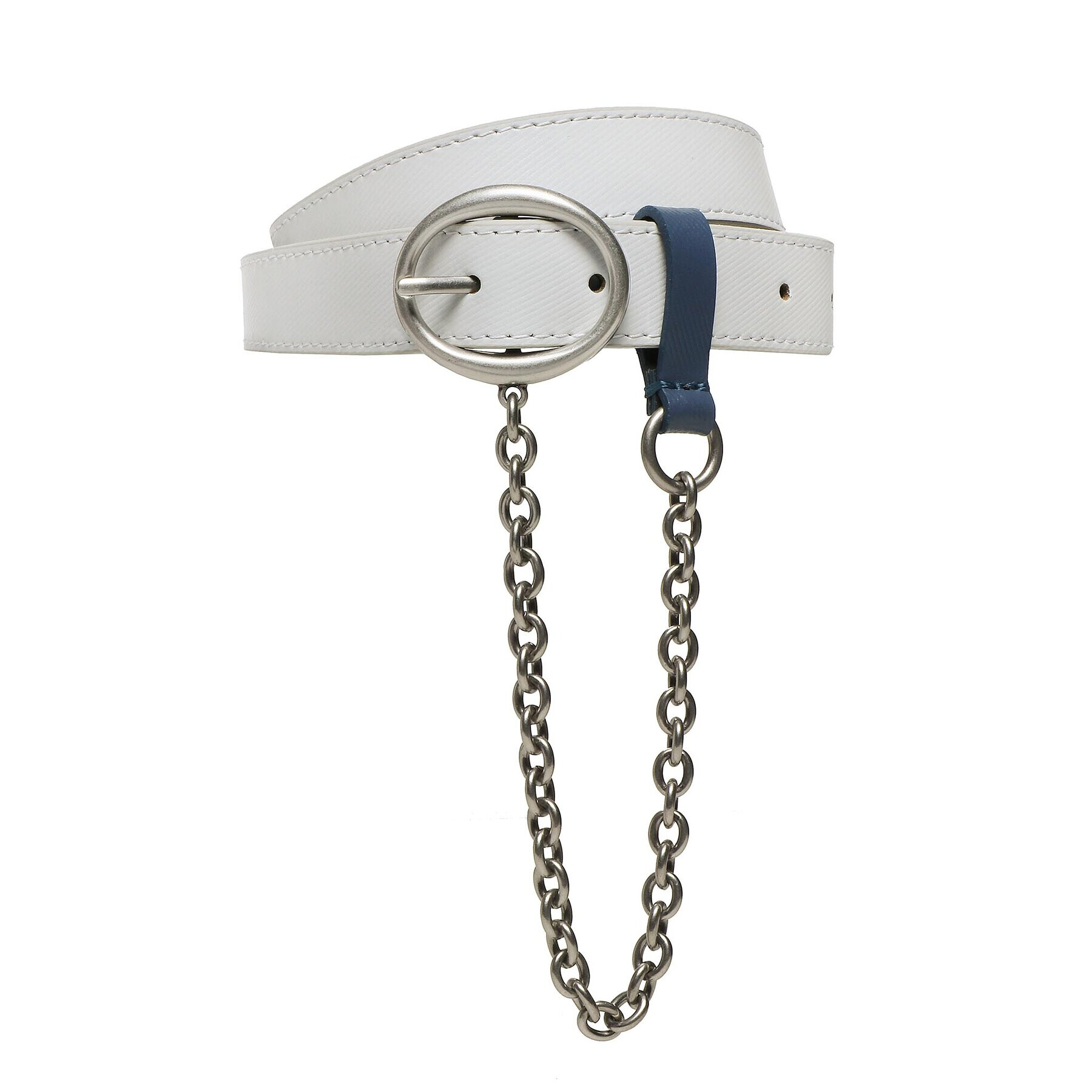 Calvin Klein Jeans Ženski pas Round Classic Belt Chain 25Mm K60K610360 Bela - Pepit.si