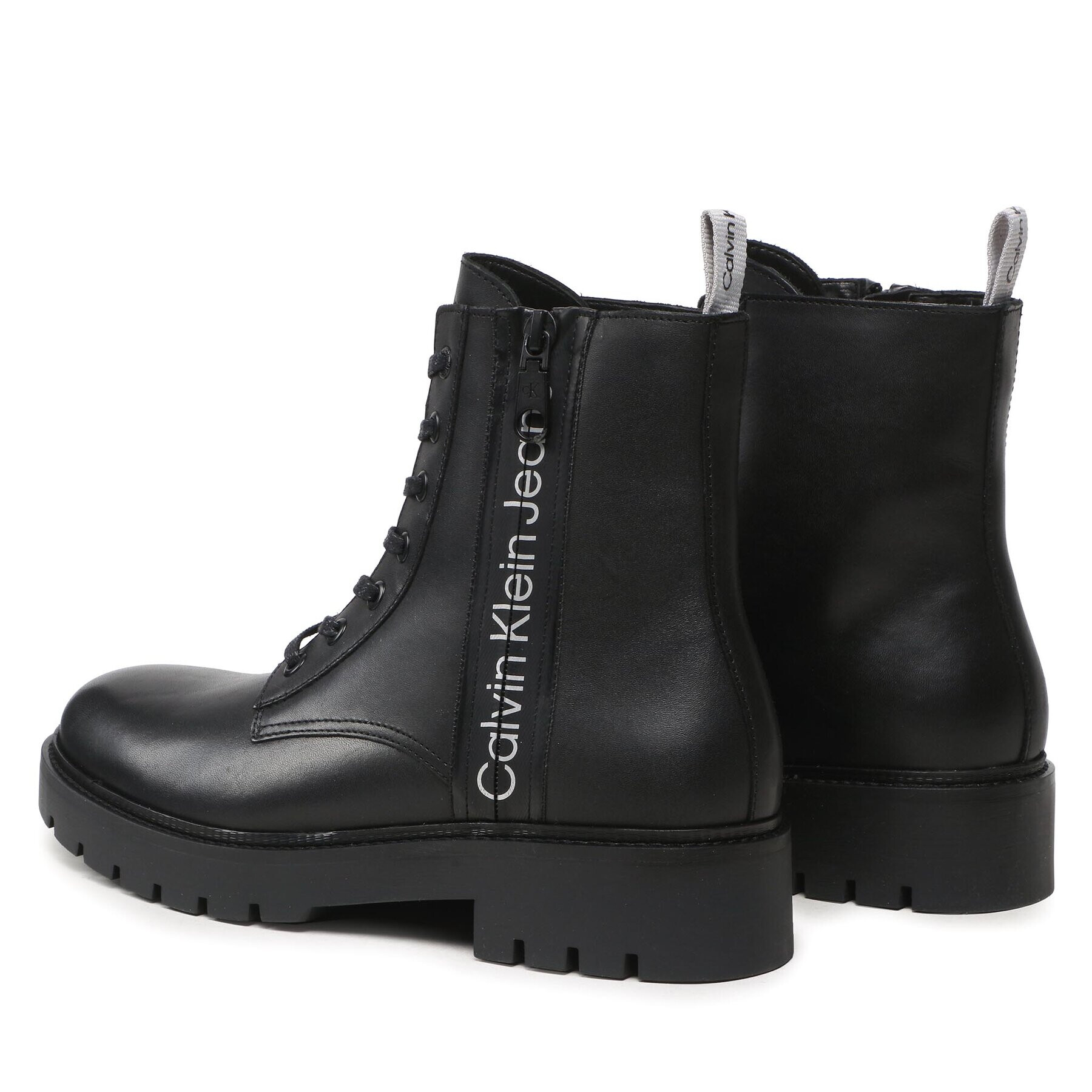 Calvin Klein Jeans Zimski škornji Combat Mid Laceup Boot W Zip YM0YM00262 Črna - Pepit.si