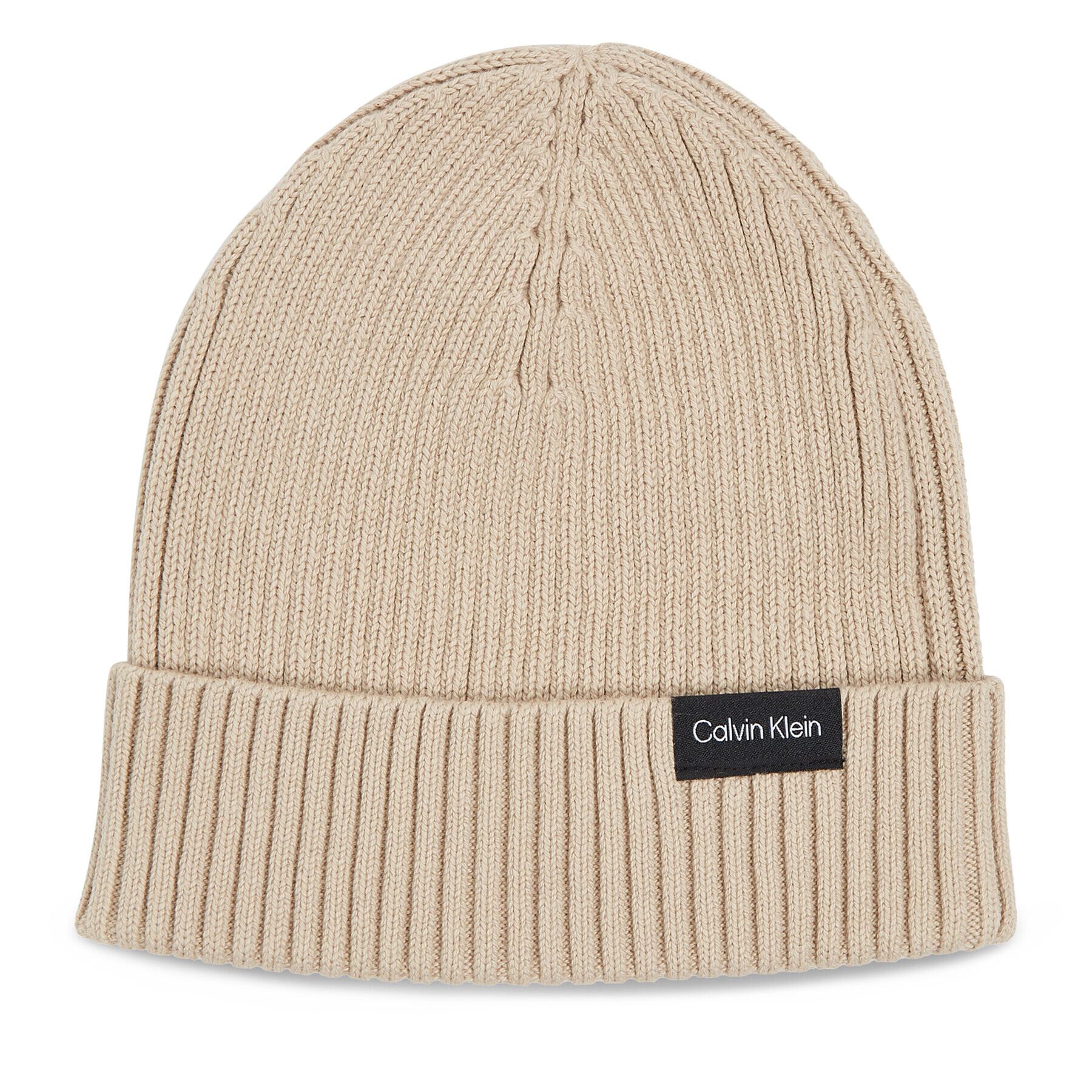 Calvin Klein Kapa Classic Cotton Rib Beanie K50K510982 Bež - Pepit.si