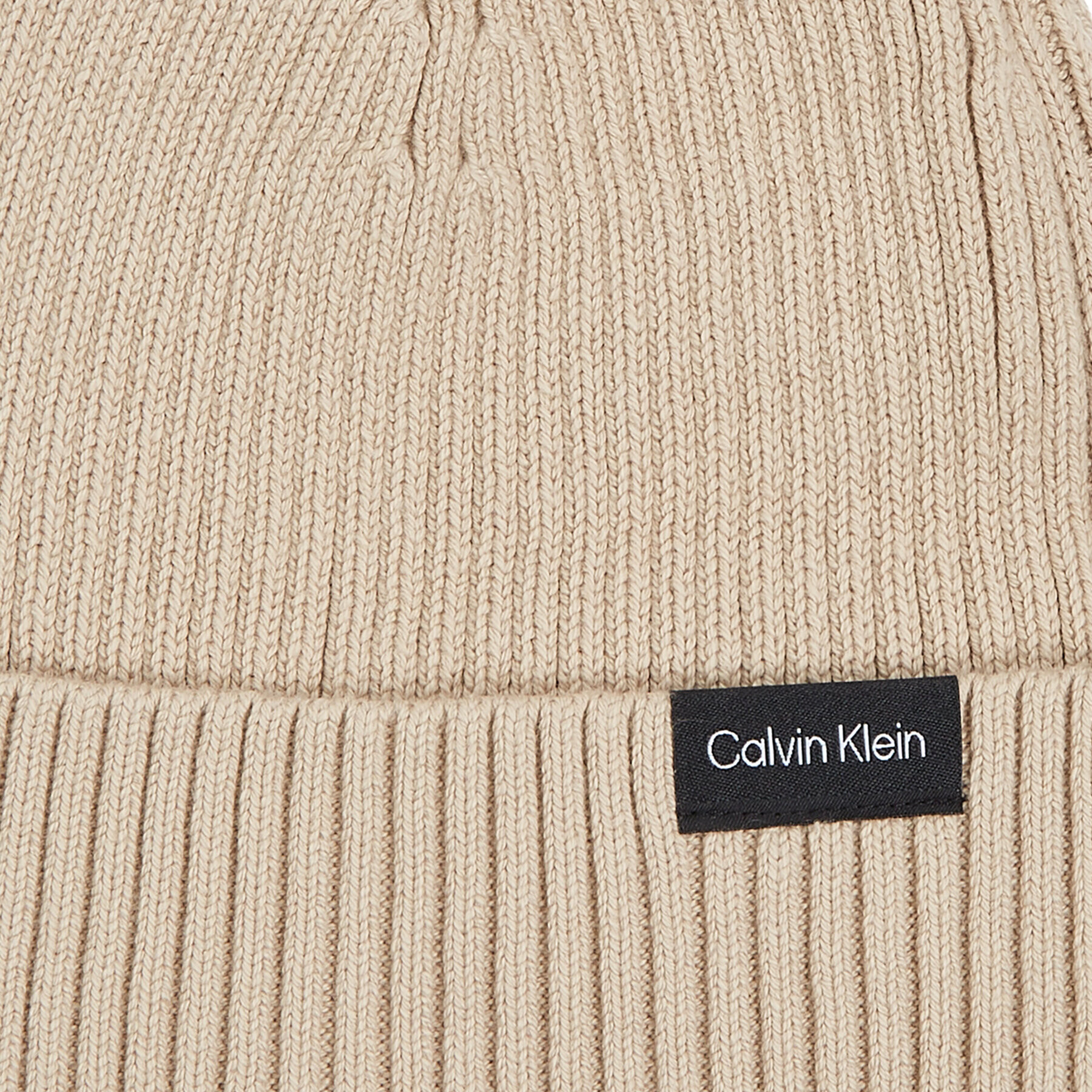 Calvin Klein Kapa Classic Cotton Rib Beanie K50K510982 Bež - Pepit.si