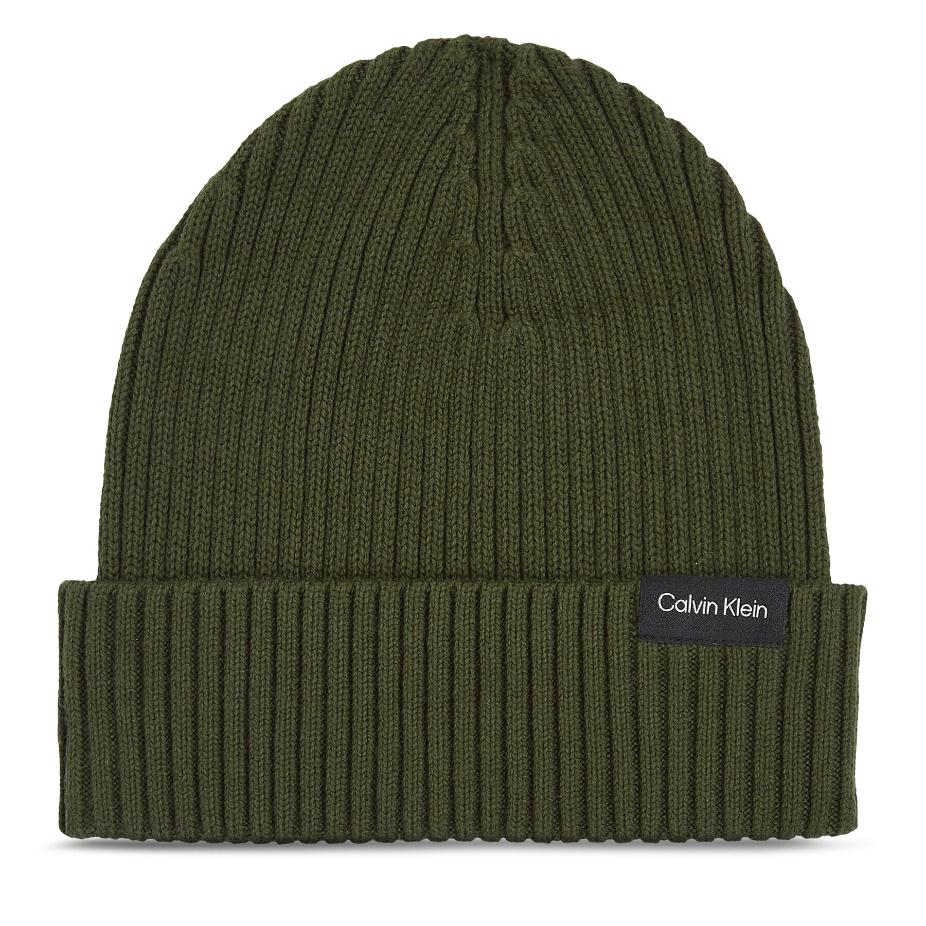 Calvin Klein Kapa Classic Cotton Rib Beanie K50K510982 Zelena - Pepit.si