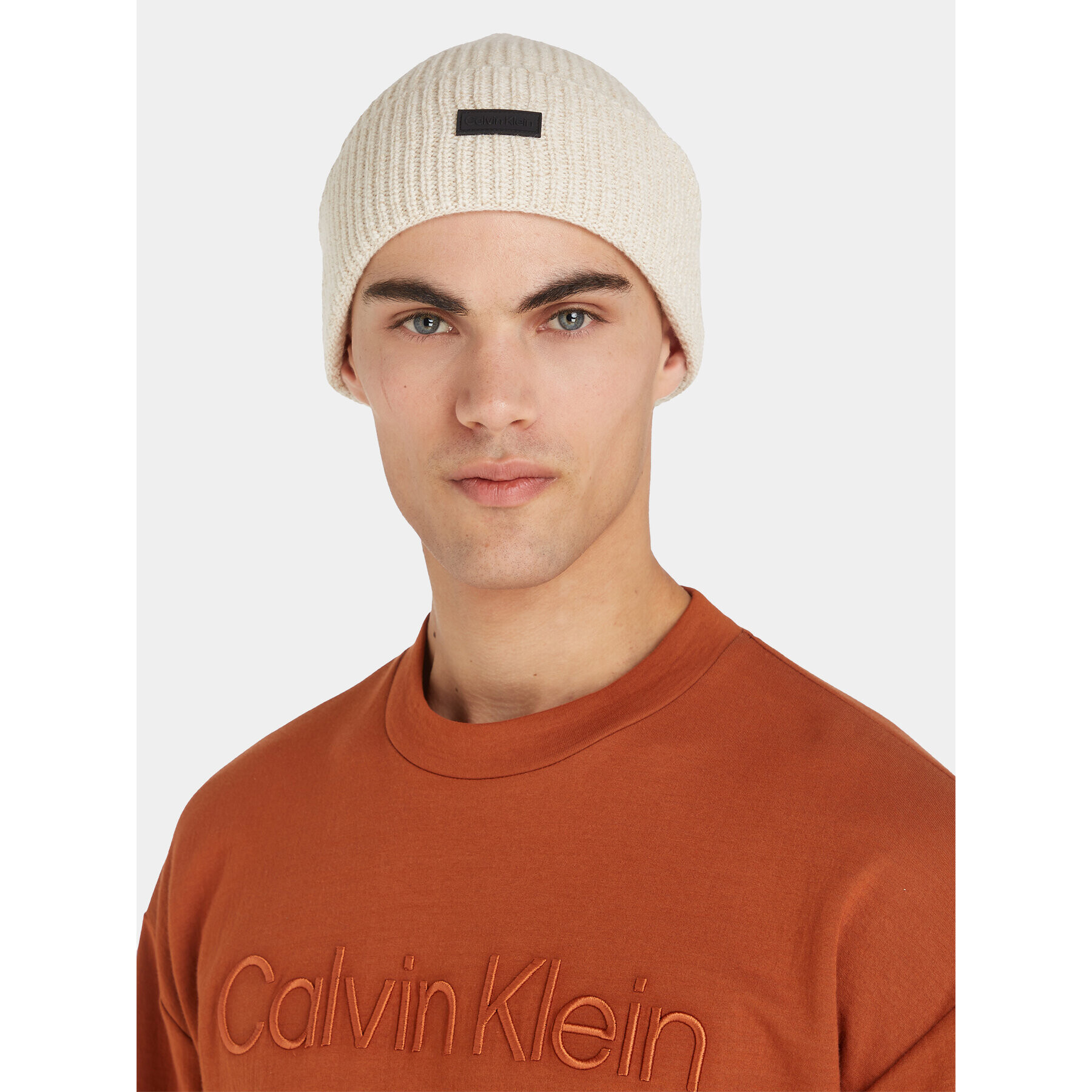 Calvin Klein Kapa Daddy Wool Beanie K50K510984 Écru - Pepit.si