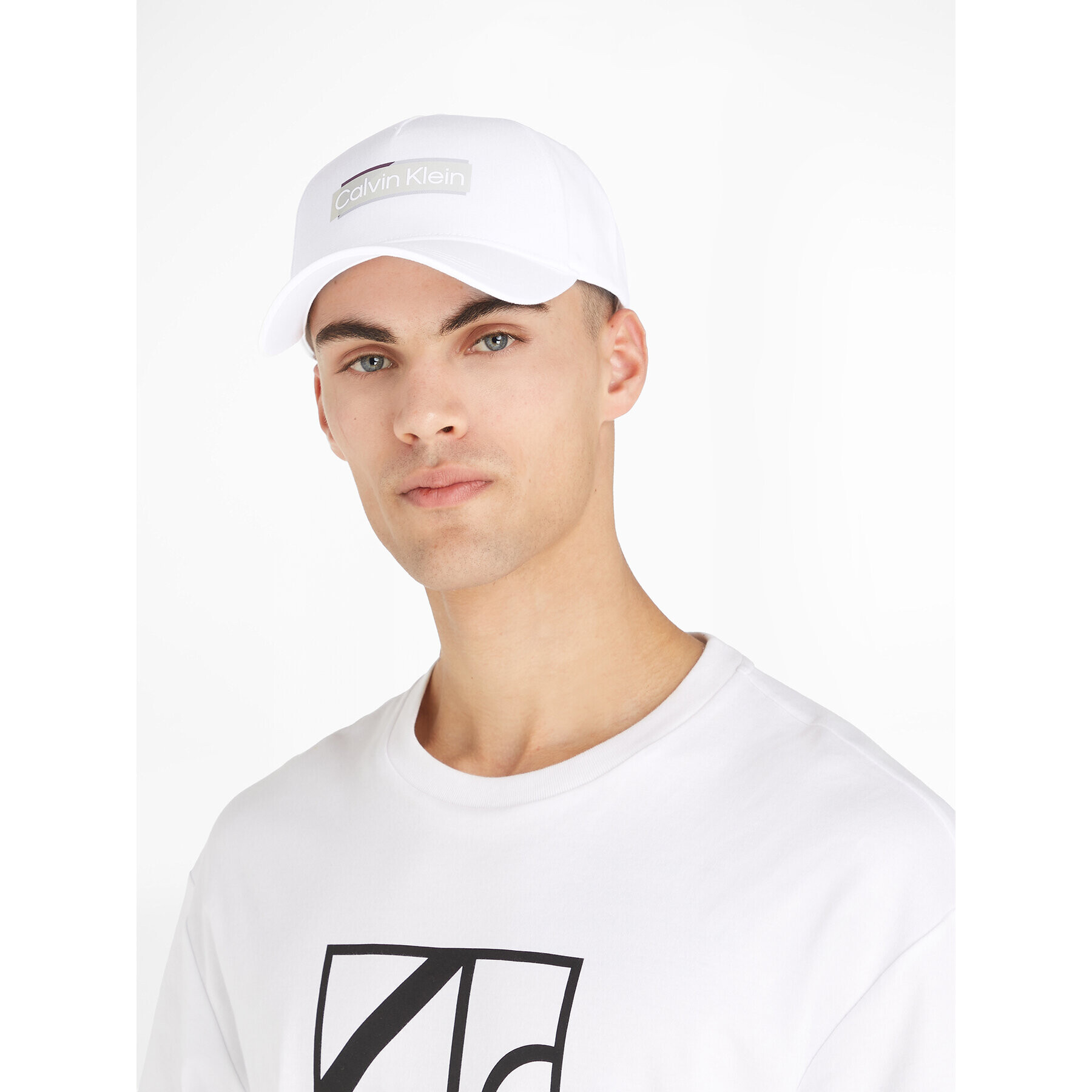 Calvin Klein Kapa s šiltom Layerd Logo Bb Cap K50K510970 Bela - Pepit.si