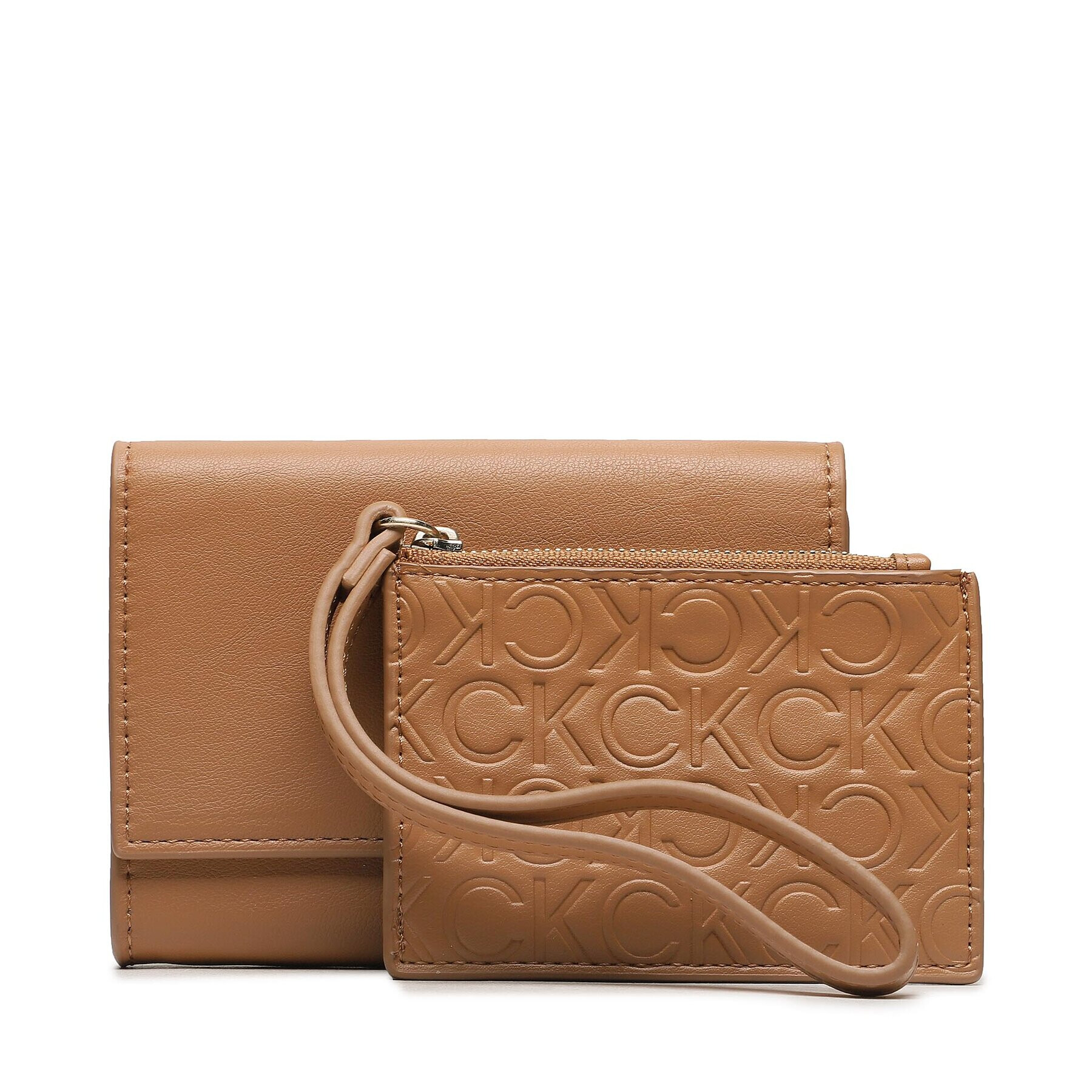 Calvin Klein Majhna ženska denarnica Re-Lock Bifold & Cardholder Sm K60K611092 Rjava - Pepit.si