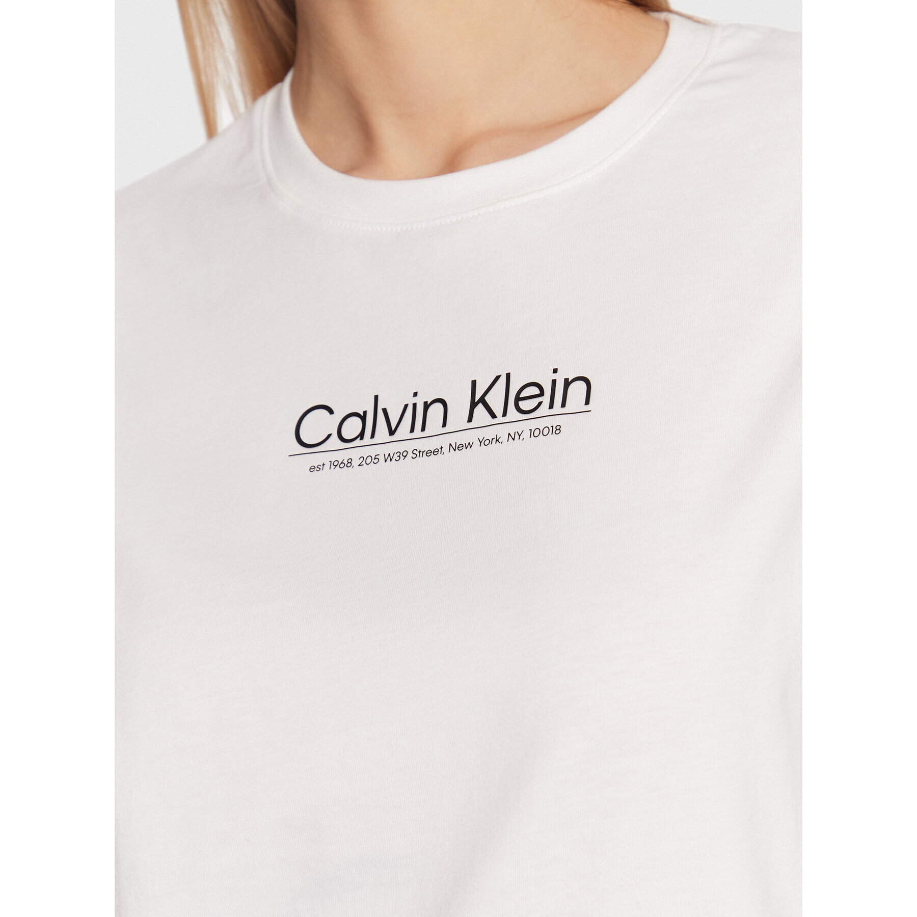 Calvin Klein Majica Coordinates Logo Graphic K20K204996 Bela Regular Fit - Pepit.si