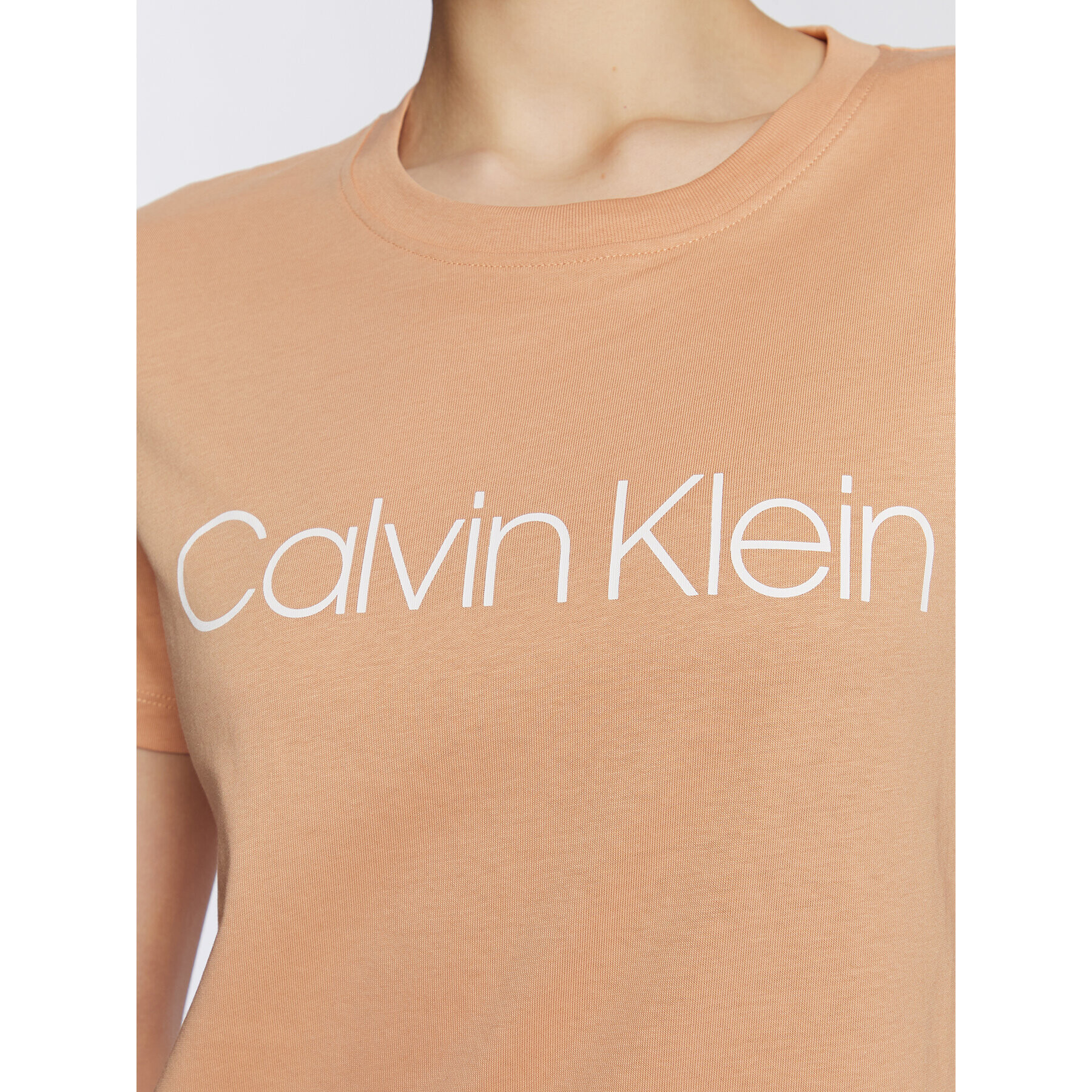 Calvin Klein Majica Core Logo K20K202142 Bež Regular Fit - Pepit.si