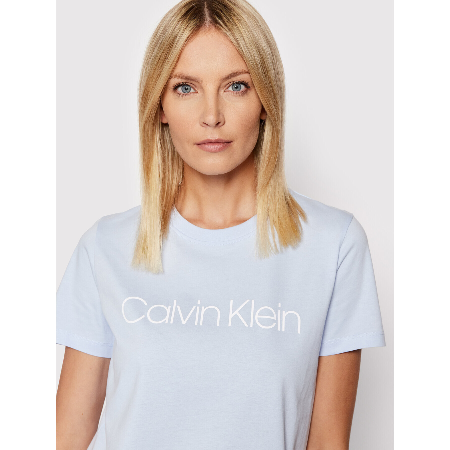 Calvin Klein Majica Core Logo K20K202142 Modra Regular Fit - Pepit.si